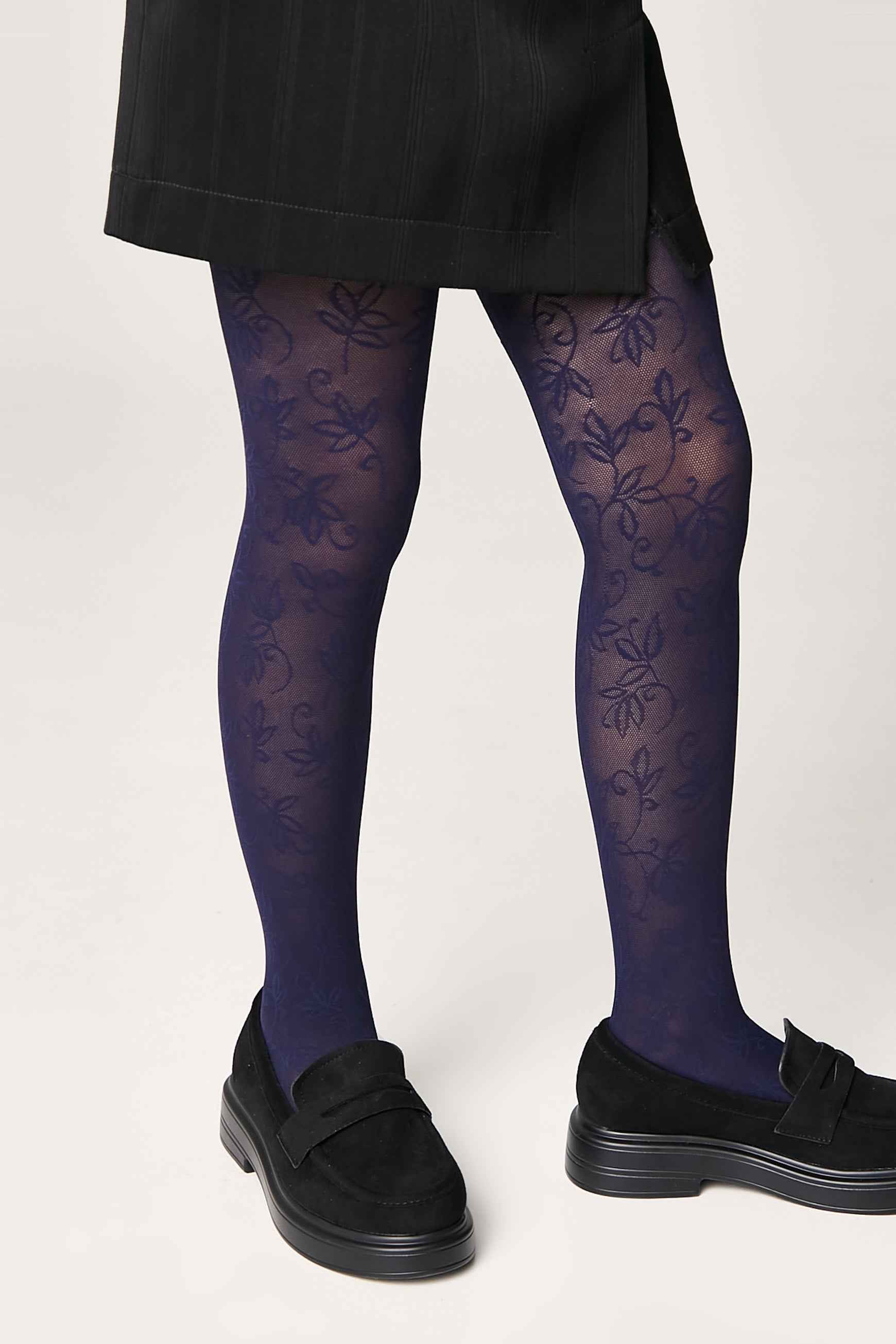 Conte Tights for girls Ketty 40 Den - Floral Pattern