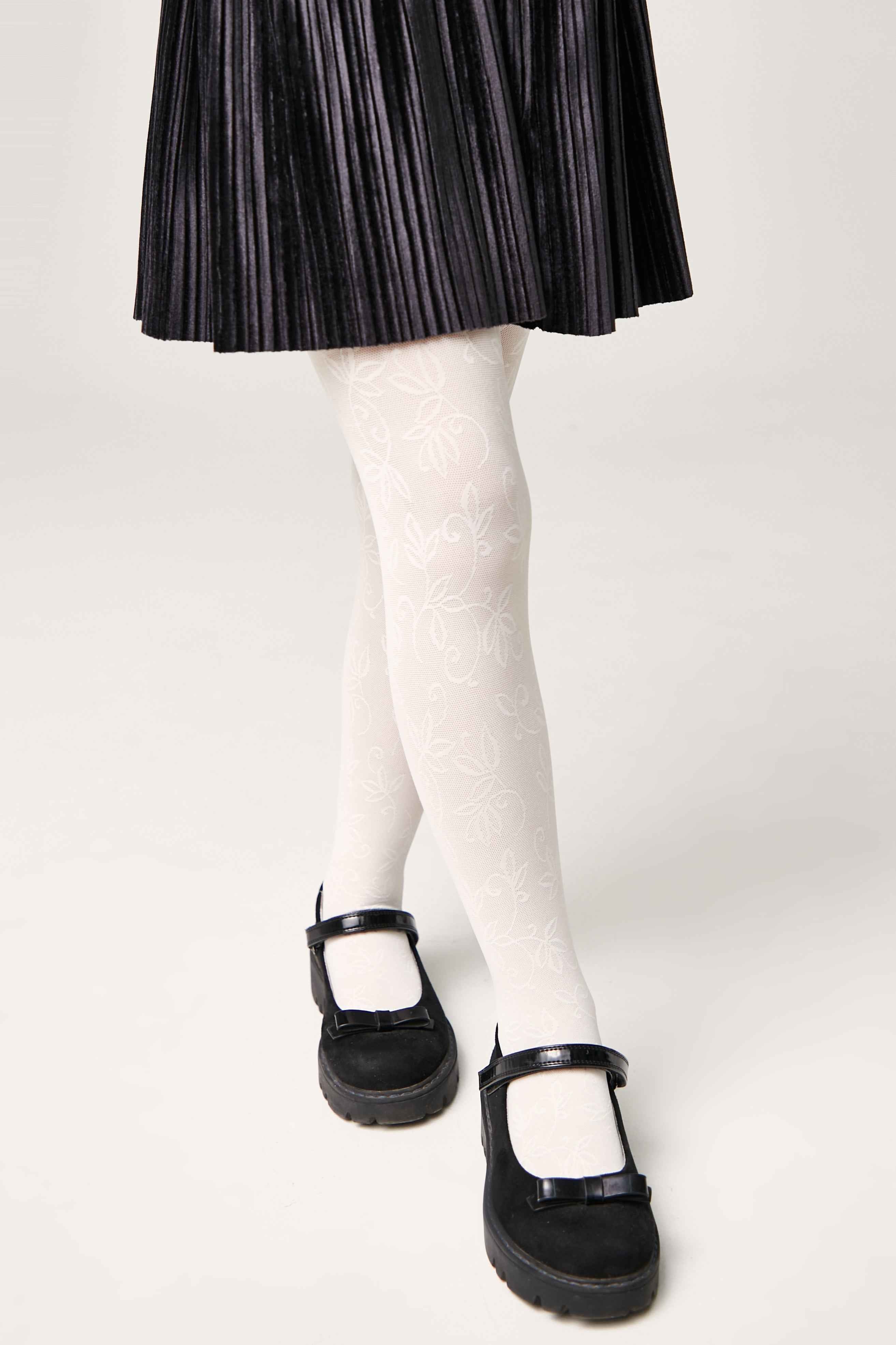 Conte Tights for girls Ketty 40 Den - Floral Pattern