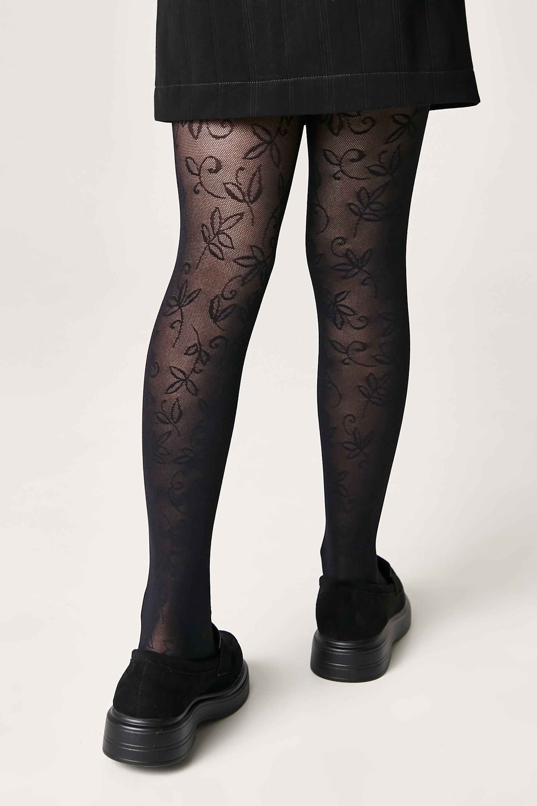 Conte Tights for girls Ketty 40 Den - Floral Pattern
