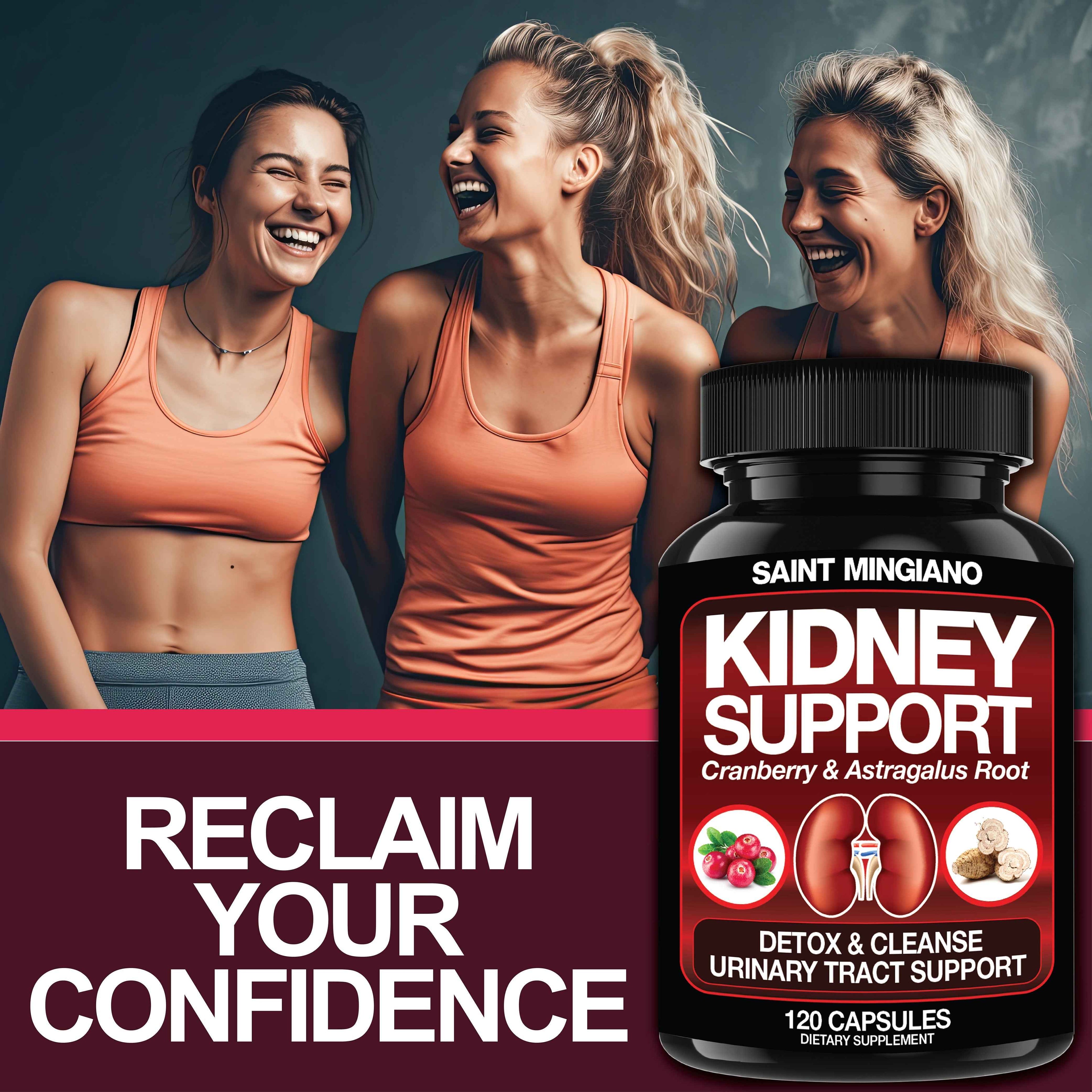 Kidney Support Cleanse Detox & Repair -120 Capsules - Cranberry & Astragalus Root Pills