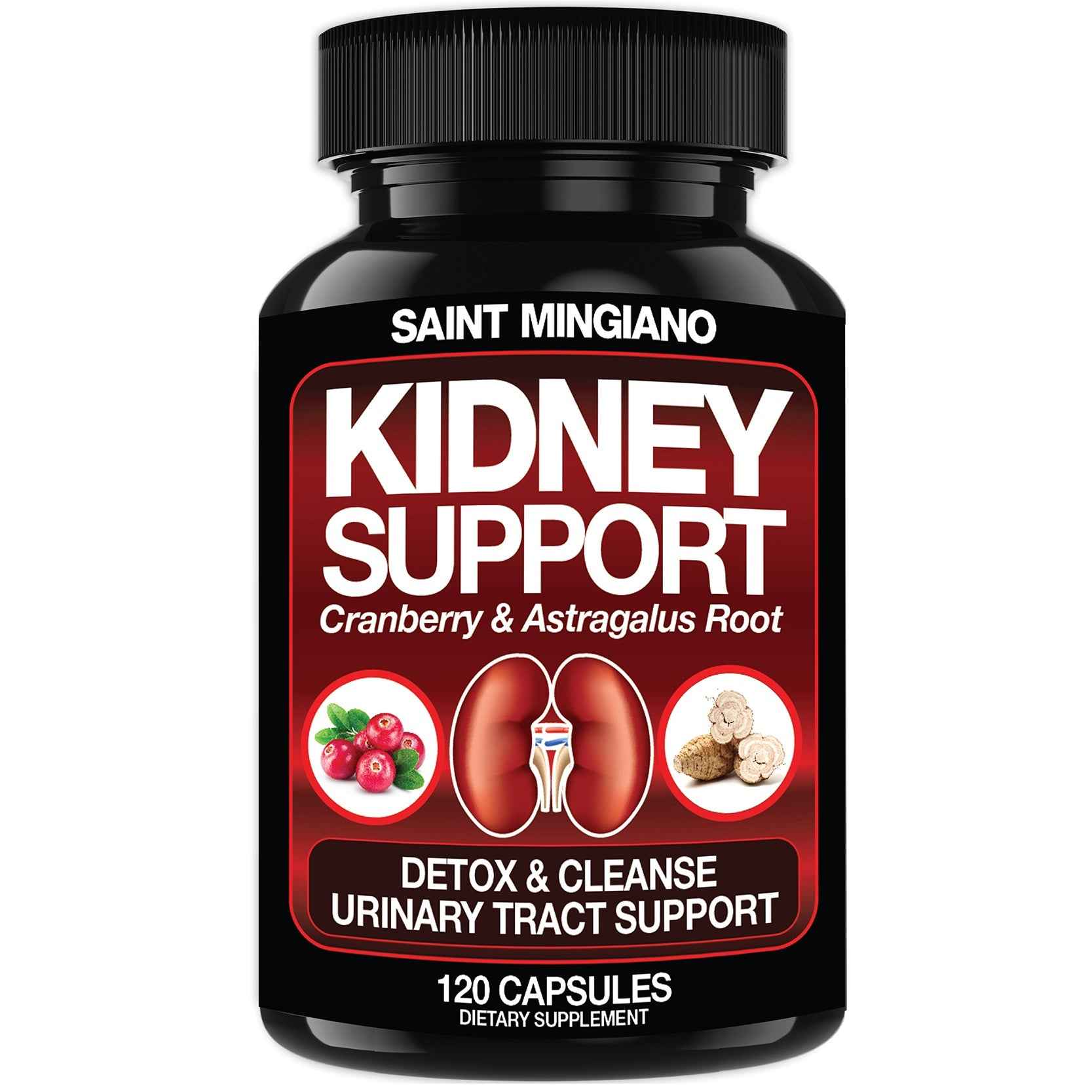 Kidney Support Cleanse Detox & Repair -120 Capsules - Cranberry & Astragalus Root Pills