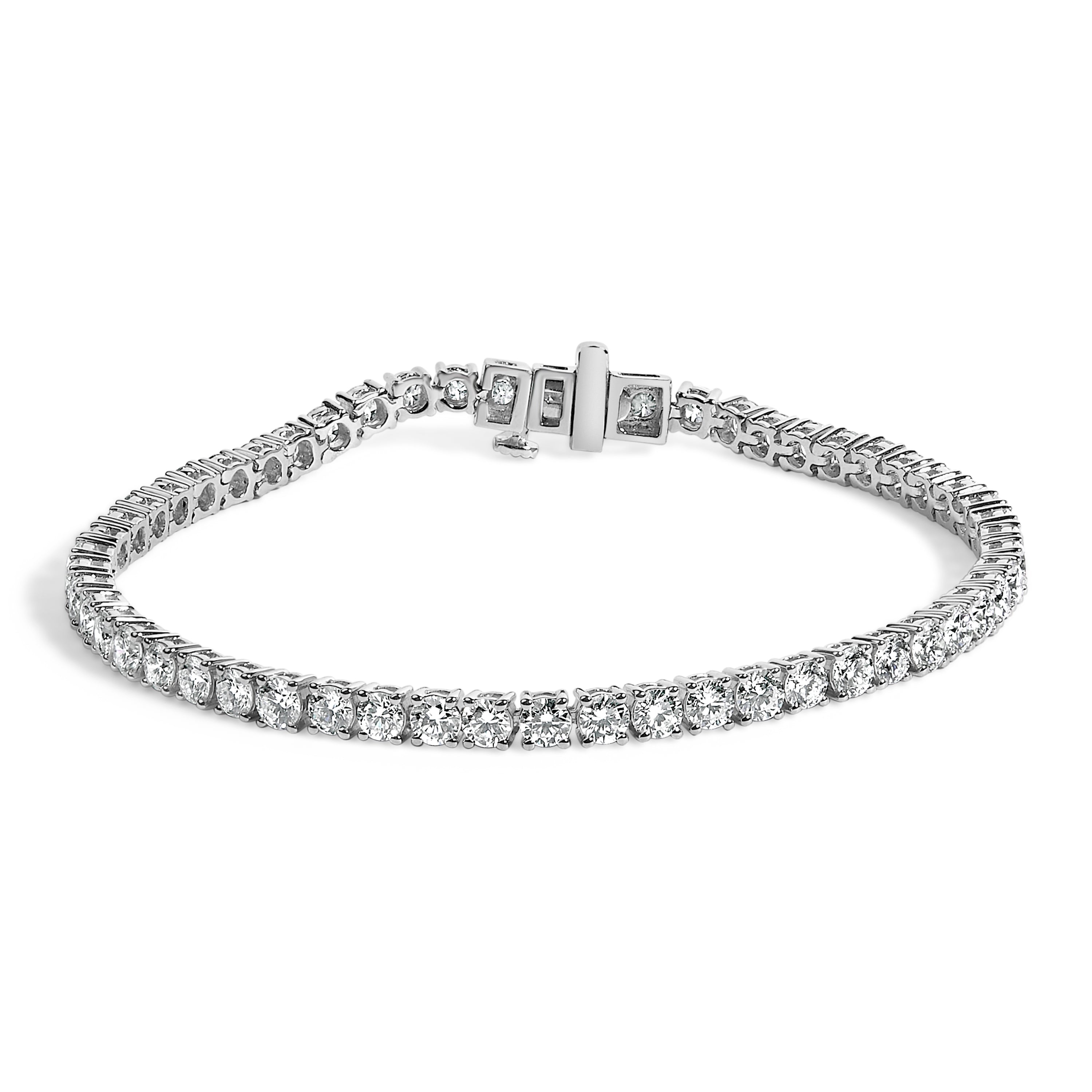 IGI Certified 14K White Gold 6.0 Cttw Lab Grown Diamond Tennis Bracelet DestGlow