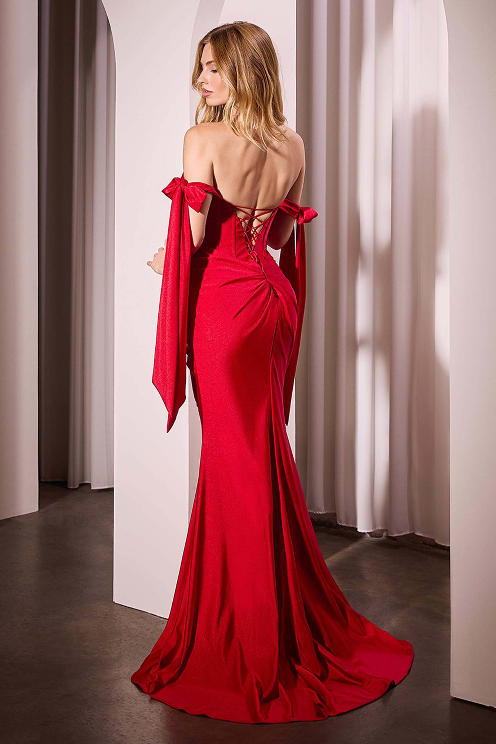 Ladivine KV1120 Dress Off The Shoulder Stretch Spandex Fitted Dress by DiscountDressShop