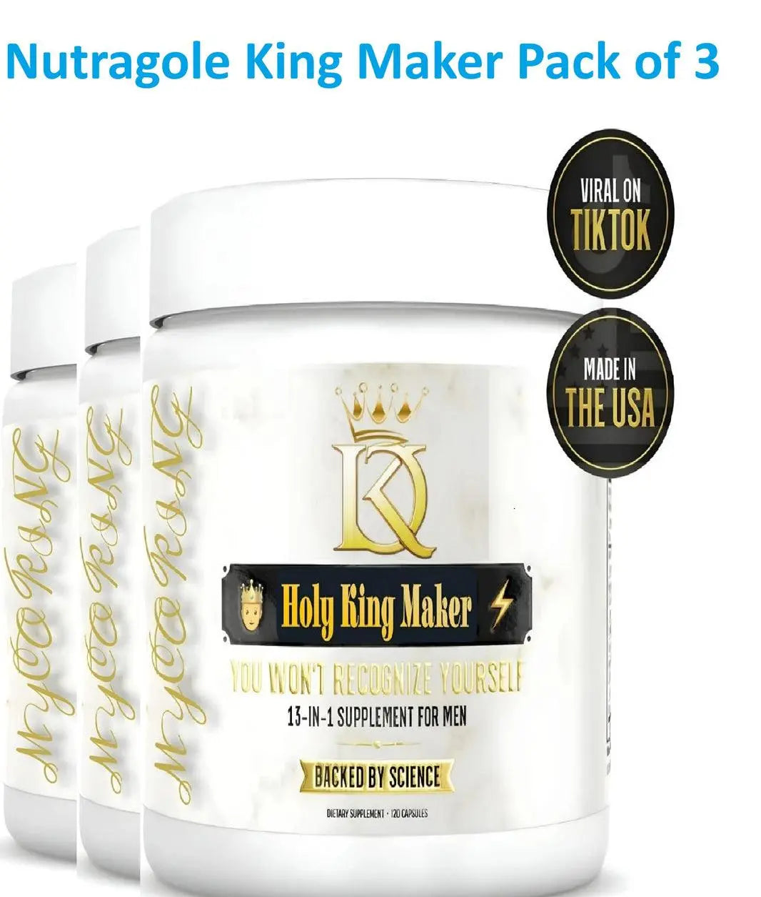 King Maker Pack of 3, 13-in-1 Anabolic Supplement for Men to Increase StaminaThe Natural Power Boost Every Man Needs - DestGlow