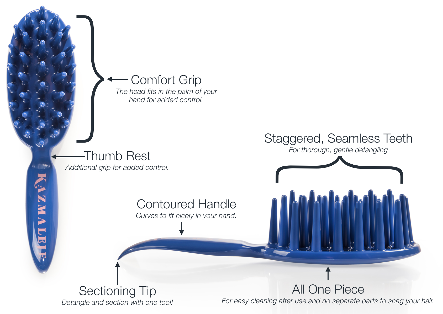 KurlsPlus Paddle Comb by KAZMALEJE