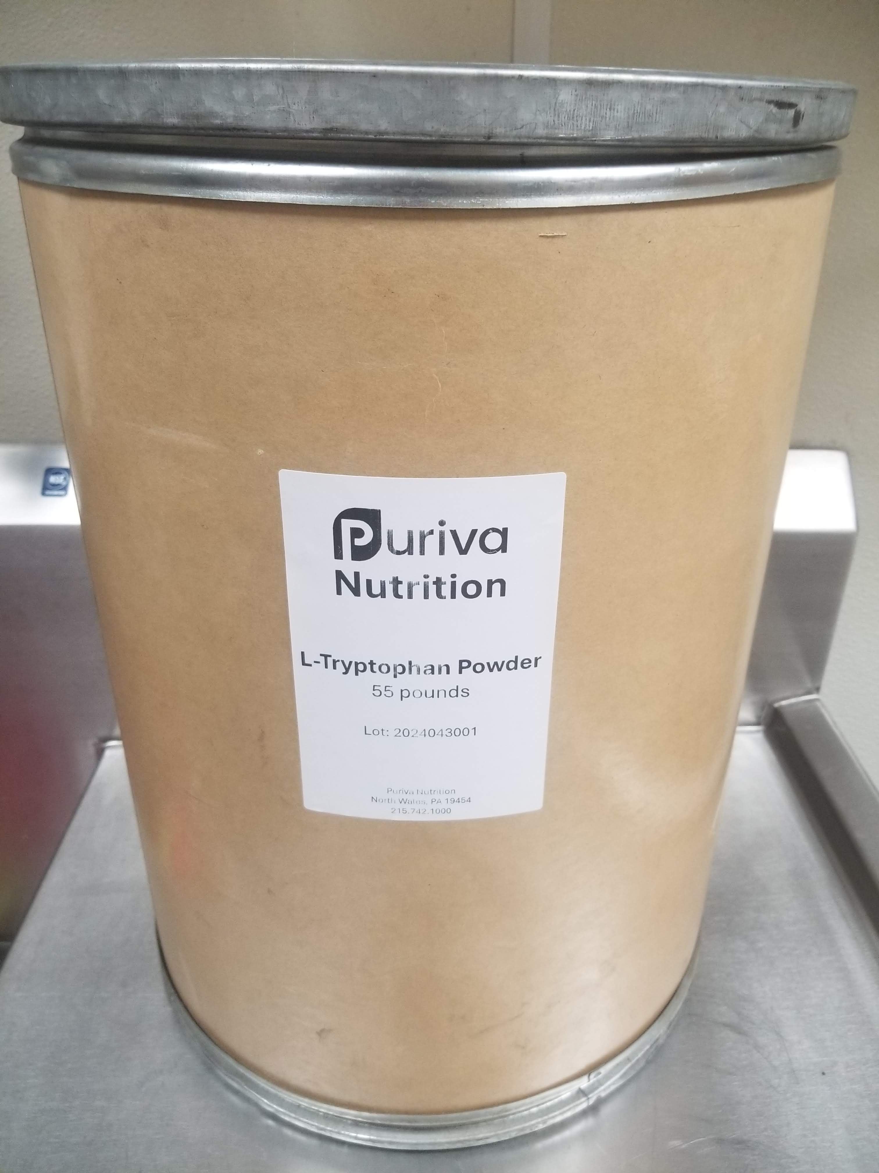 L-Tryptophan powder, 55 pounds, by Puriva Nutrition by Puriva Nutrition