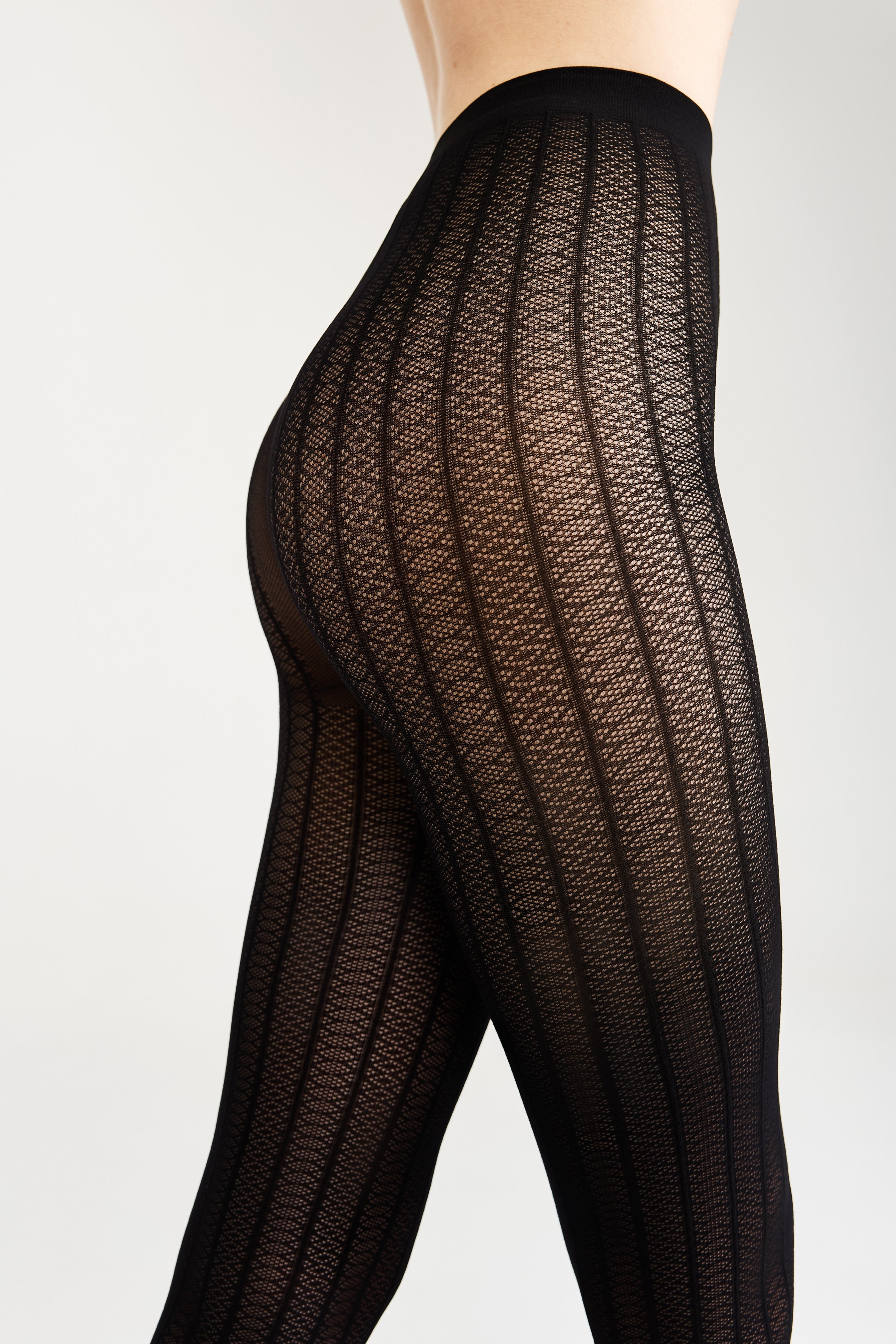 Fantasy Tights Conte Lacy Line - Lace Pattern and Stripes - DestGlow
