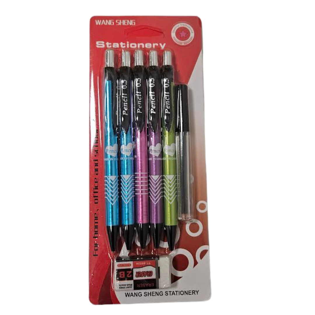 Set de 7 Lápices Mecánicos con Borrador – Ideal para Escuela y Oficina DestGlow
