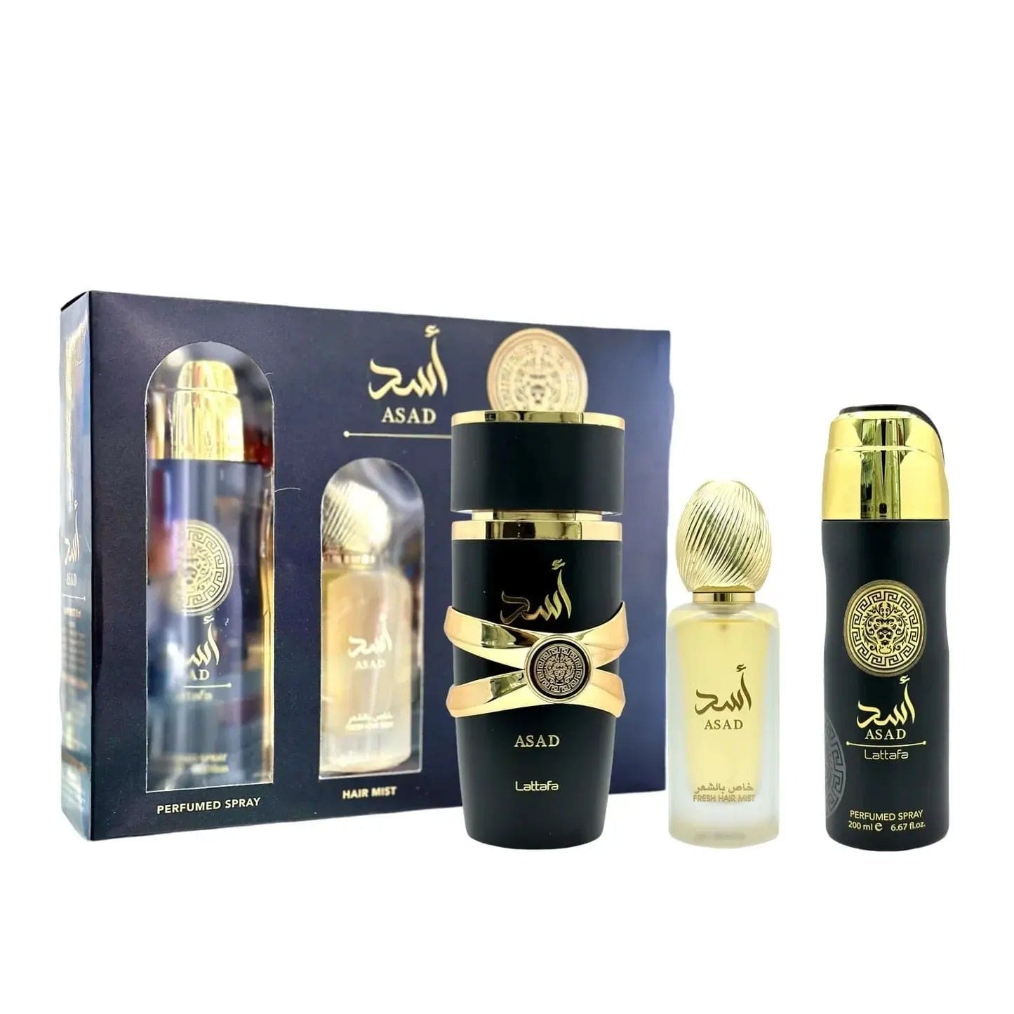 LATTAFA ASAD MEN’S PERFUME/COLOGNE FOR MEN EAU DE PARFUM 3.4 OZ/ GIFT SET 3.4 OZ EDP by perfumesandrea