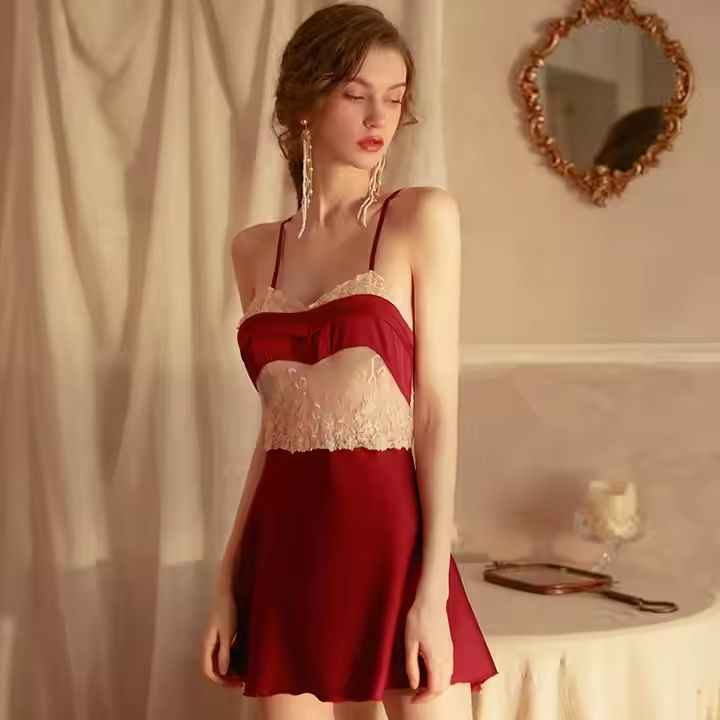 Duchess Dream 3-Piece Lace Trim Satin Set