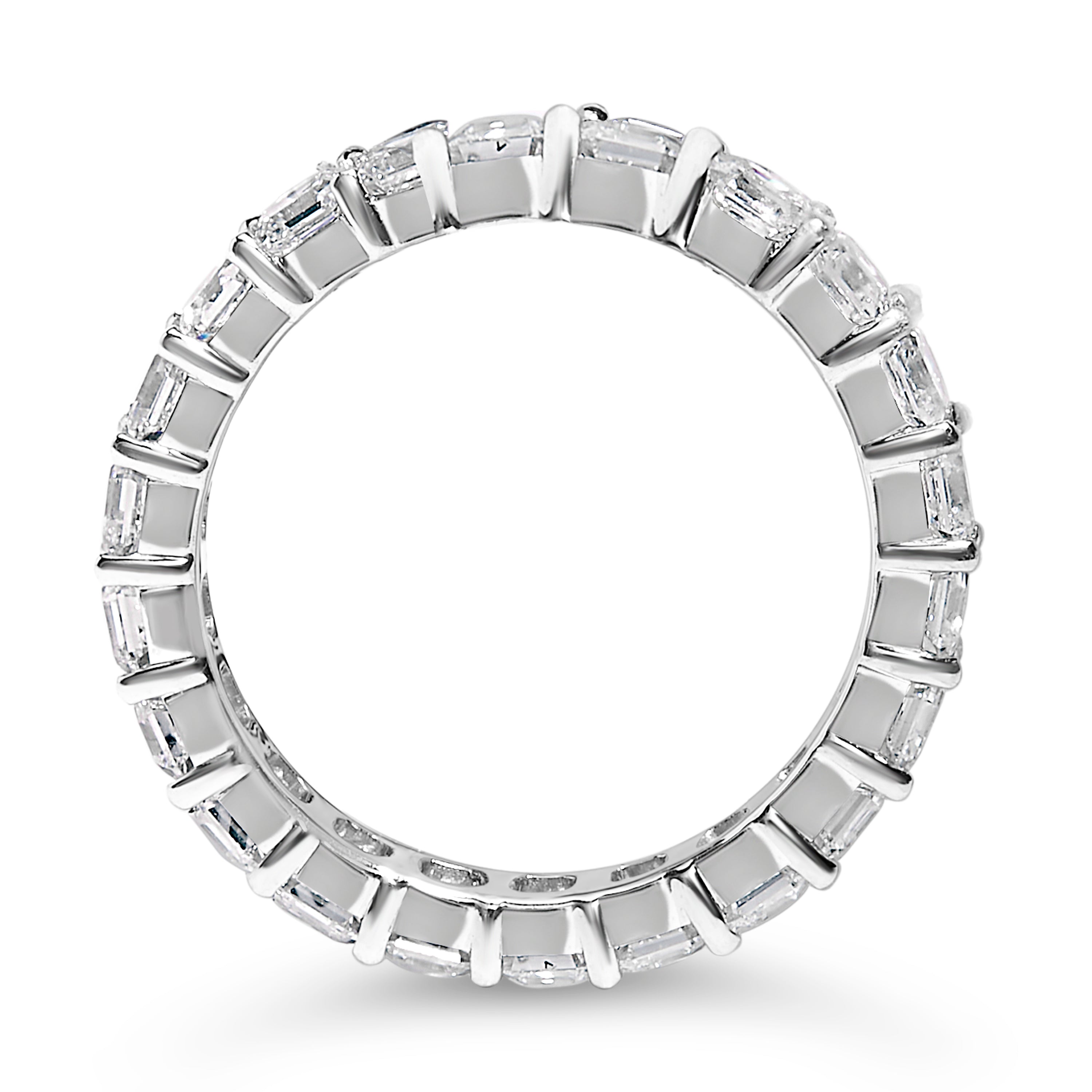 14K White Gold 2 1/3 Cttw Asscher Cut Lab Grown Diamond Eternity Band Ring (E-F Color, VS1-VS2 Clarity) - Ring Size 5.5 by Bids.com