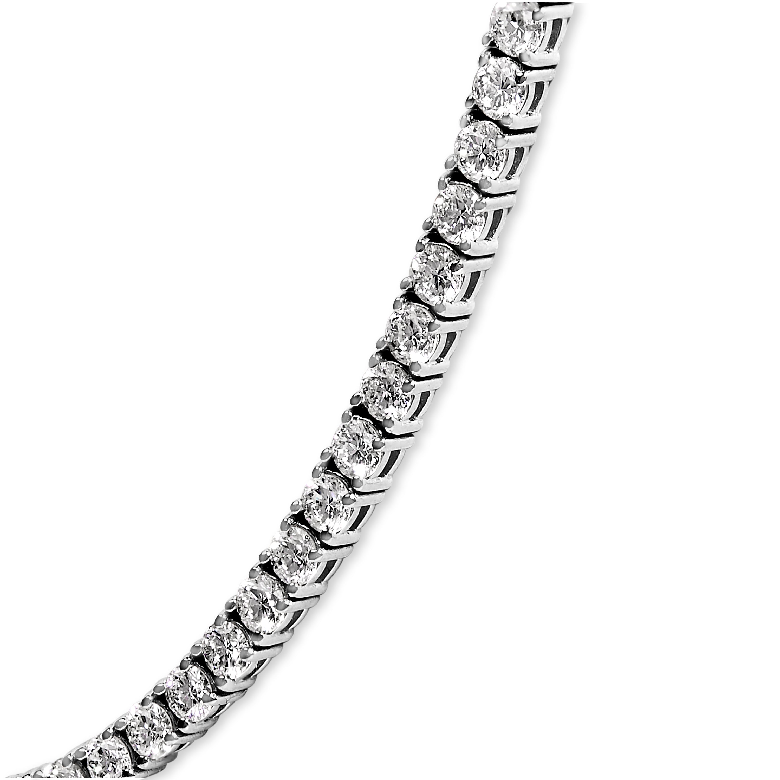 14K White Gold 10 3/4 Cttw Lab Grown Diamond Tennis Necklace DestGlow
