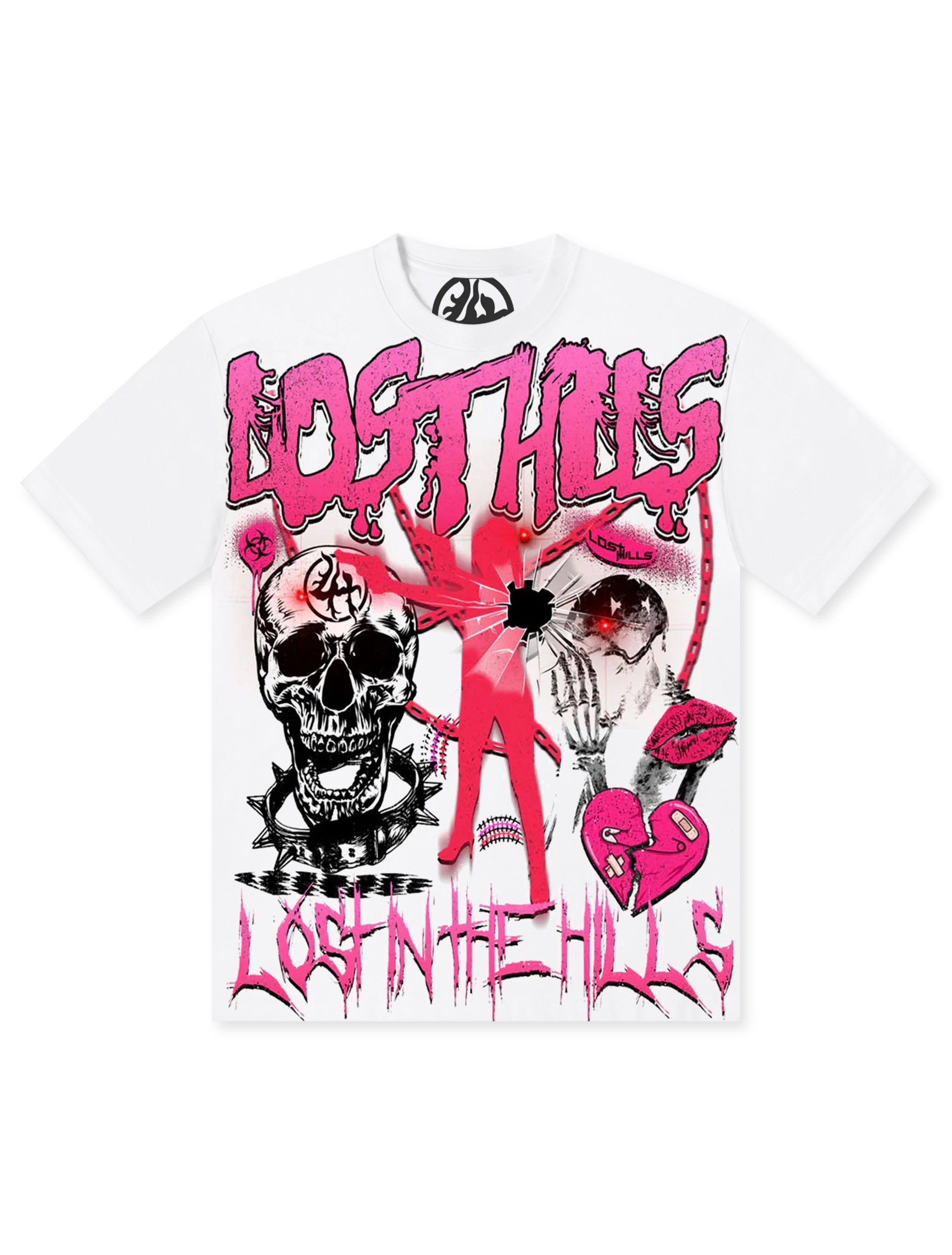 Losthills Broken Heart Tee - White by Denim Exchange