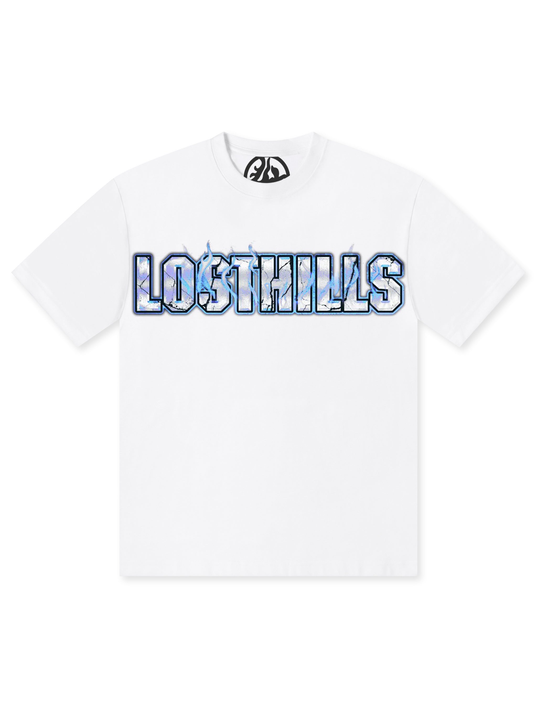 Losthills Inverted Logo Tee - White by Denim Exchange
