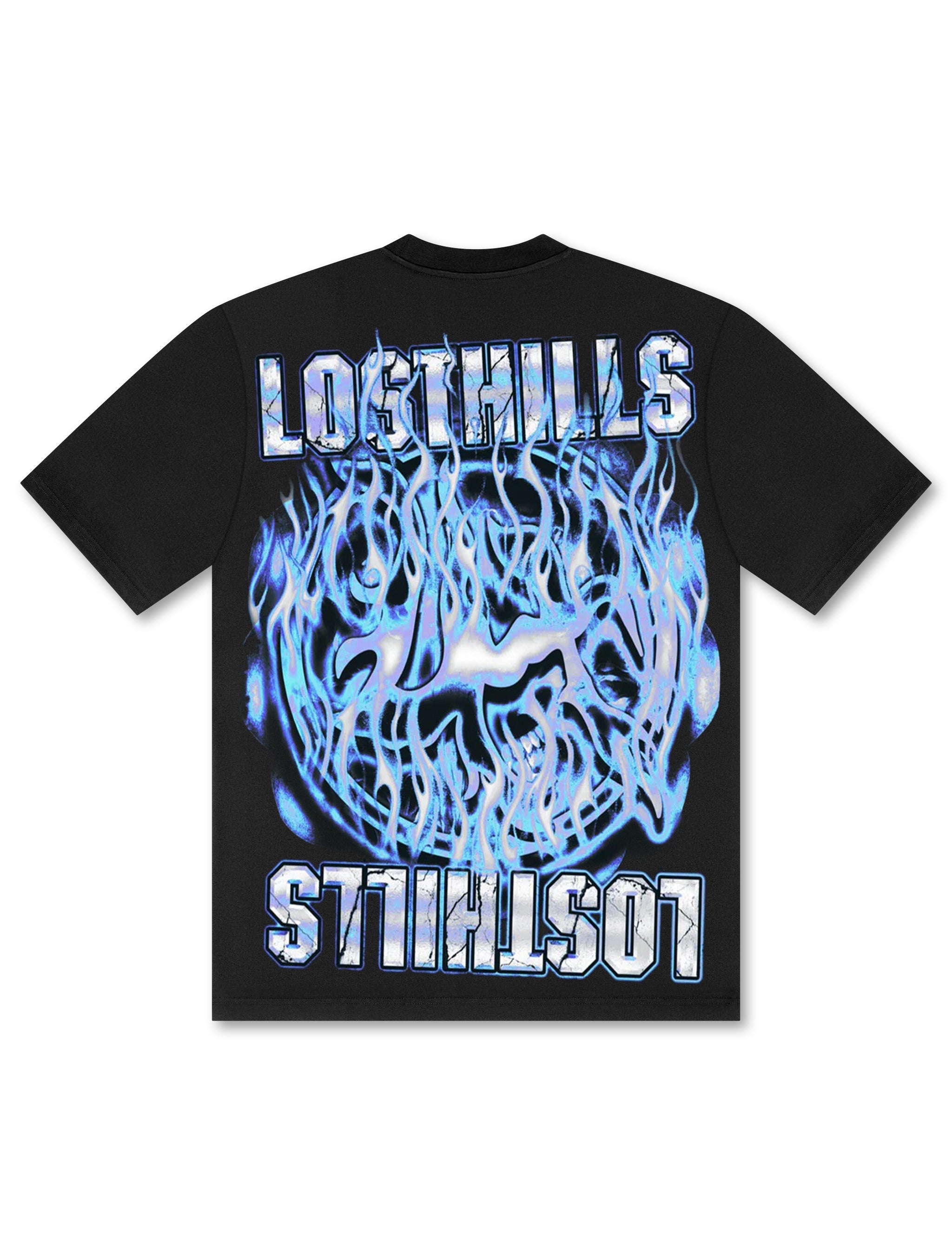 Losthills Inverted Logo Tee - Black by Denim Exchange