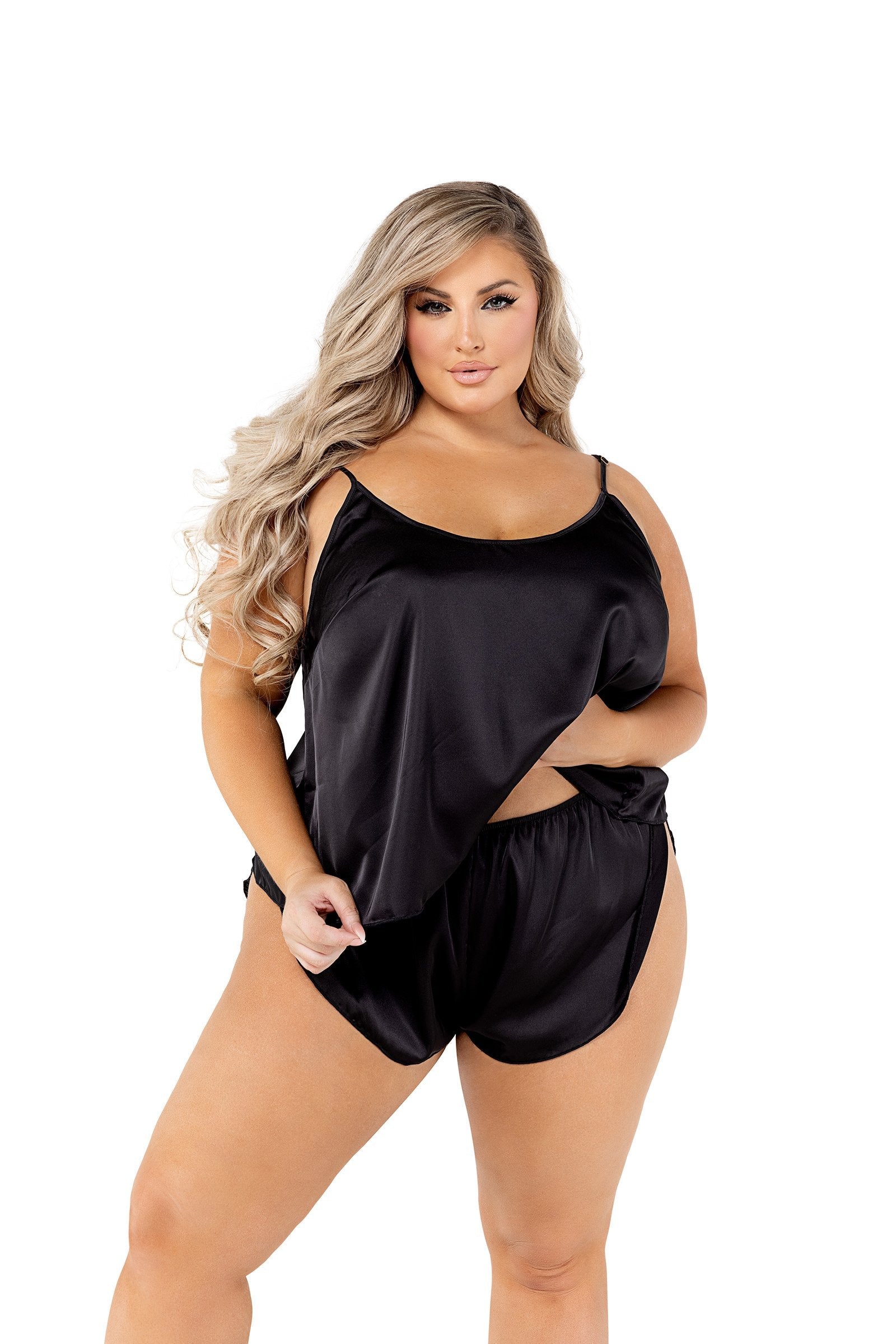 2PC Soft Satin Tulip Short Set - DestGlow