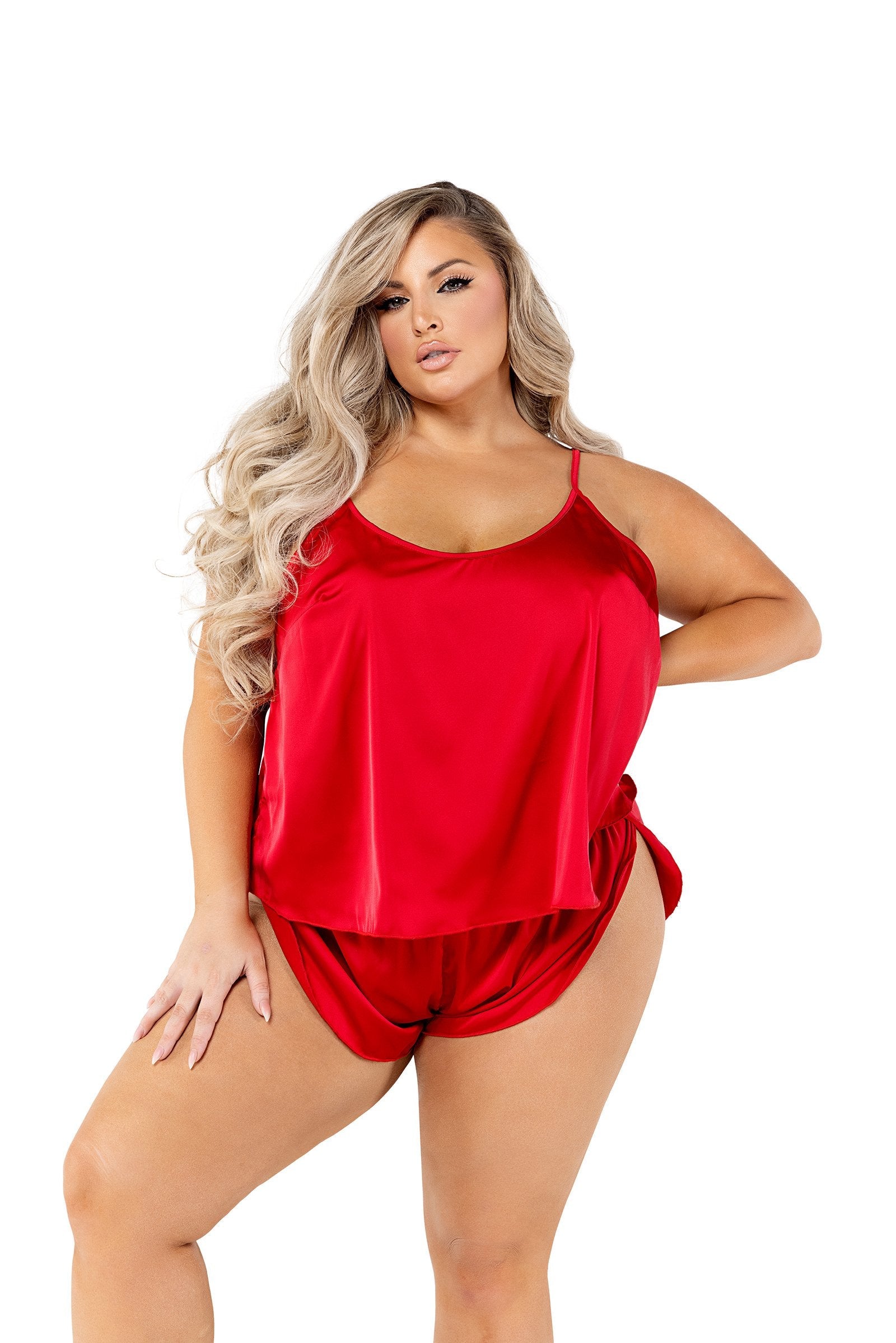 2PC Soft Satin Tulip Short Set - DestGlow
