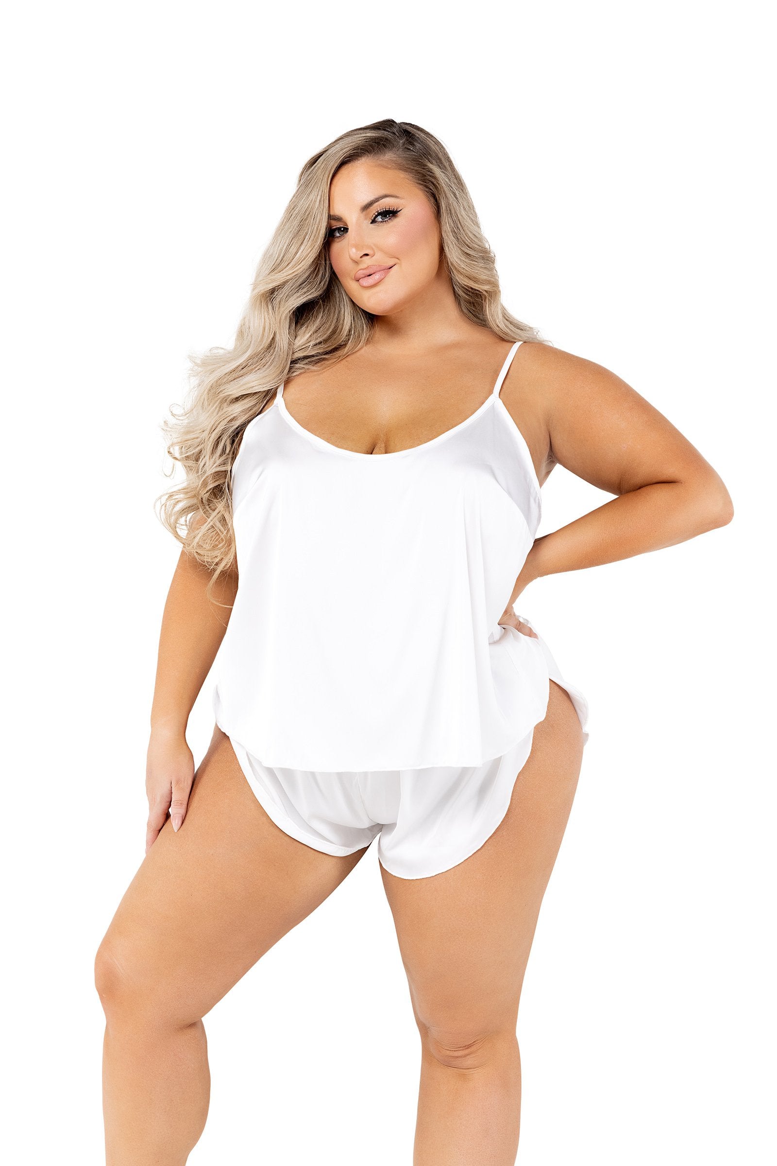2PC Soft Satin Tulip Short Set - DestGlow