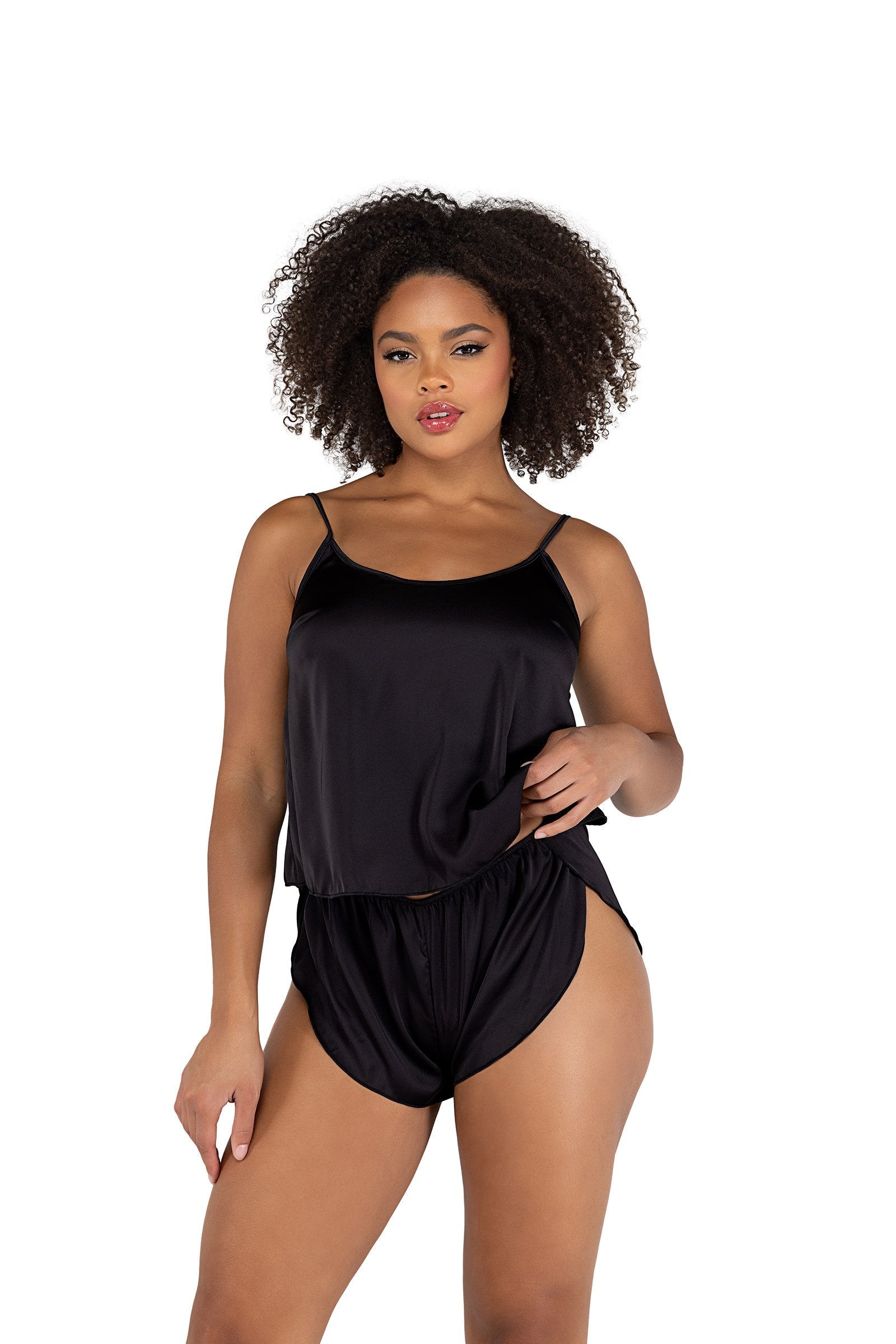 2PC Soft Satin Tulip Short Set - DestGlow
