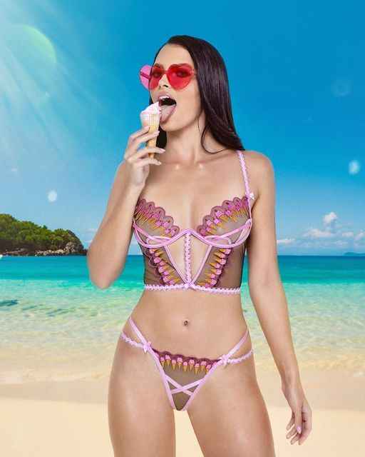 Strawberry Sherbet 2-Piece Bustier Short Set