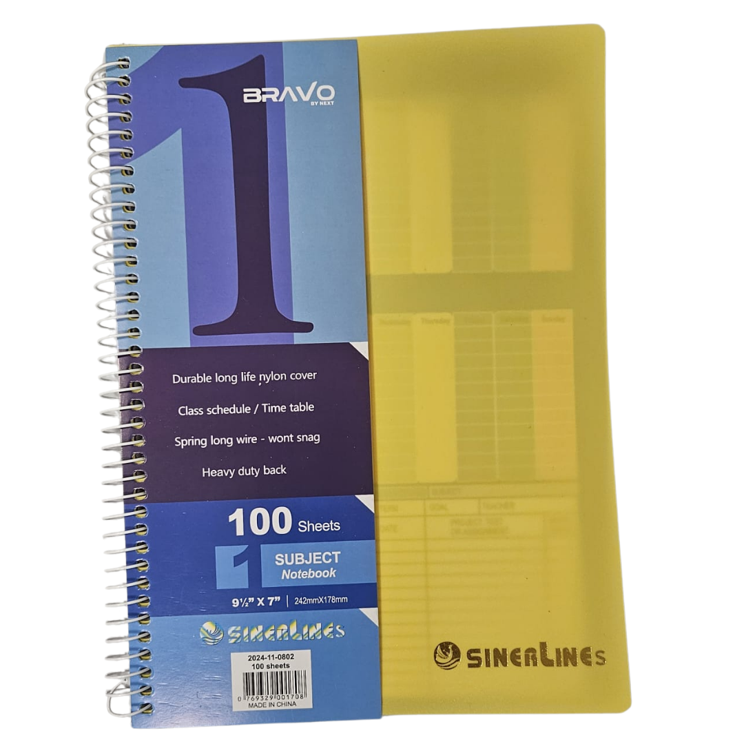Bravo 1 Subject Notebook 100 Sheets DestGlow