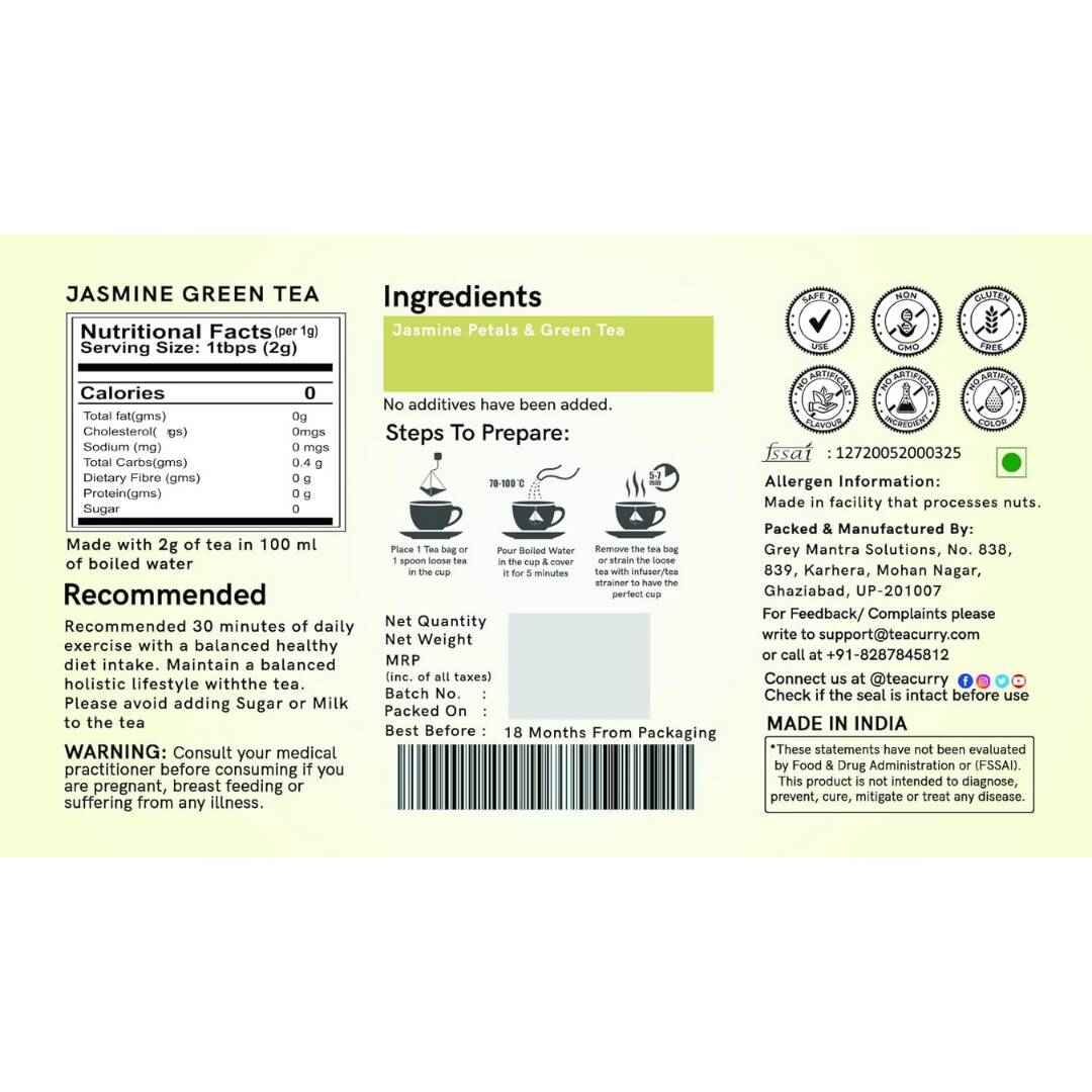 Teacurry Jasmine Green Tea Bags