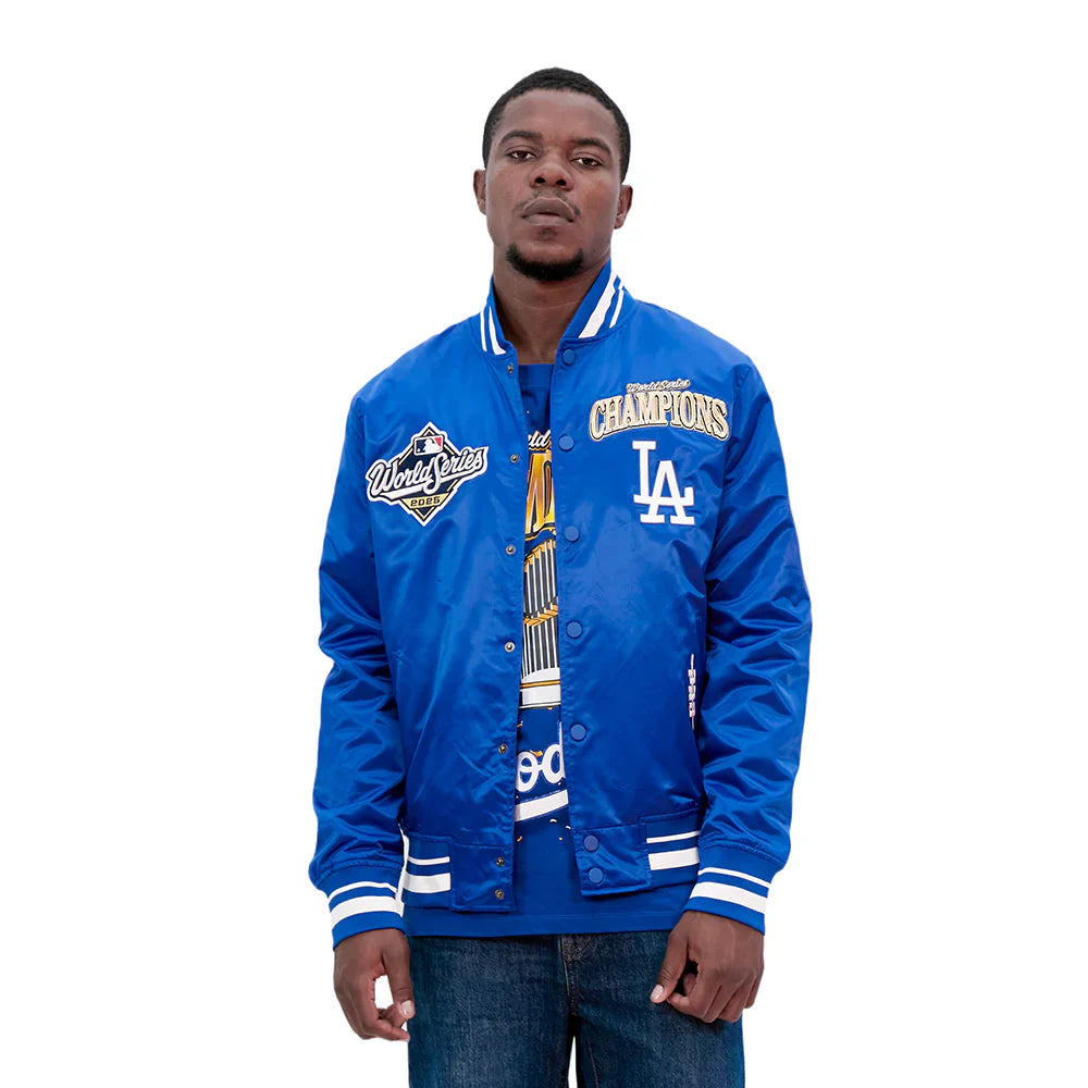Pro Standard LA Dodgers World Series Satin Jacket - Royal by Denim Exchange