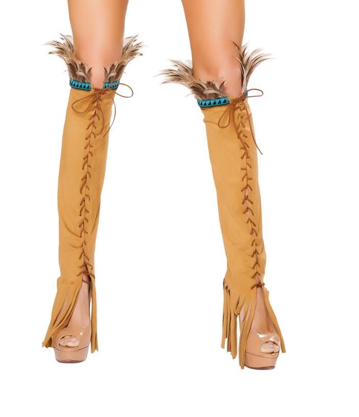 Pair of Lace Up Suede Leg Warmer - DestGlow