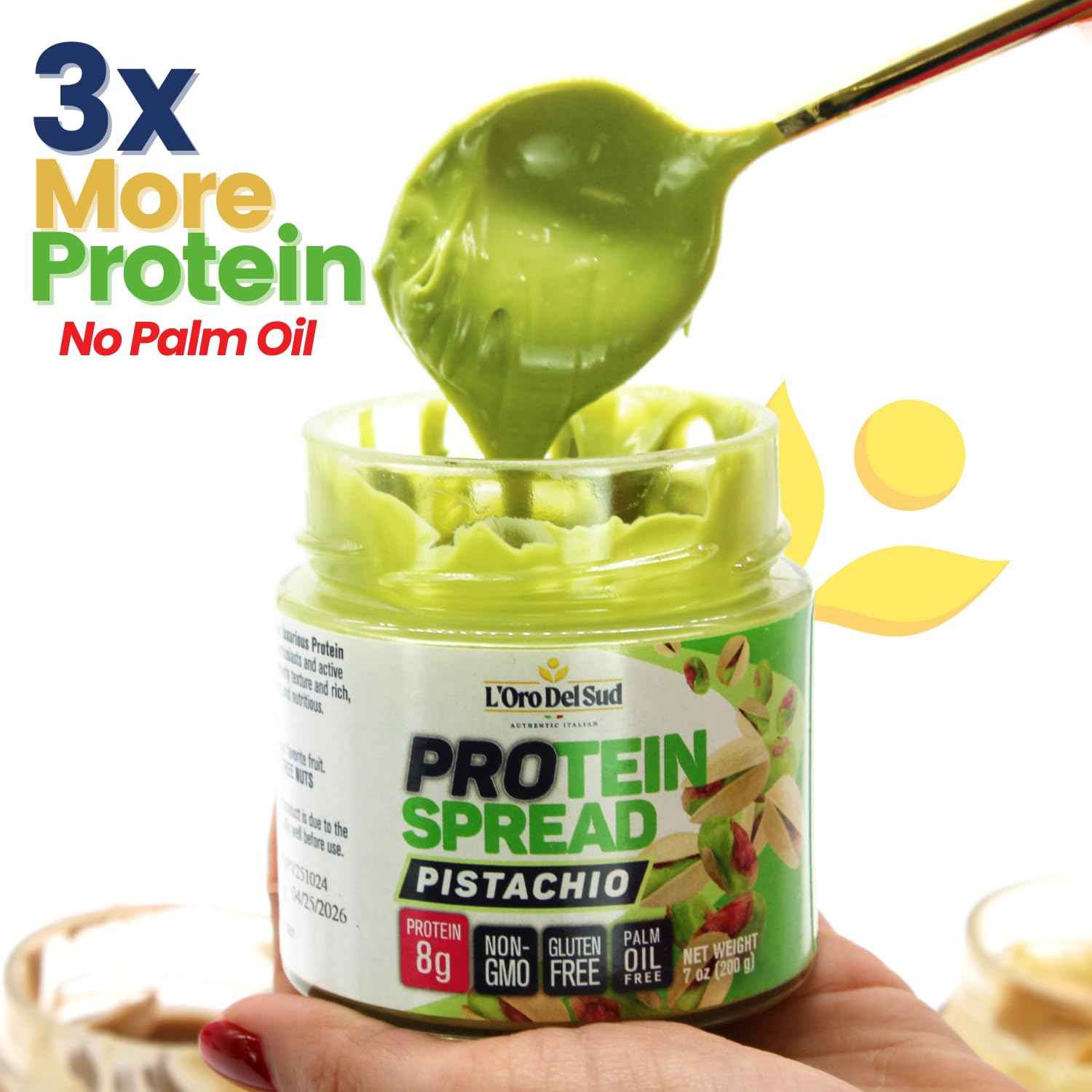 LOro Del Sud, Pistachio Protein Butter Spread, 7oz (200g)
