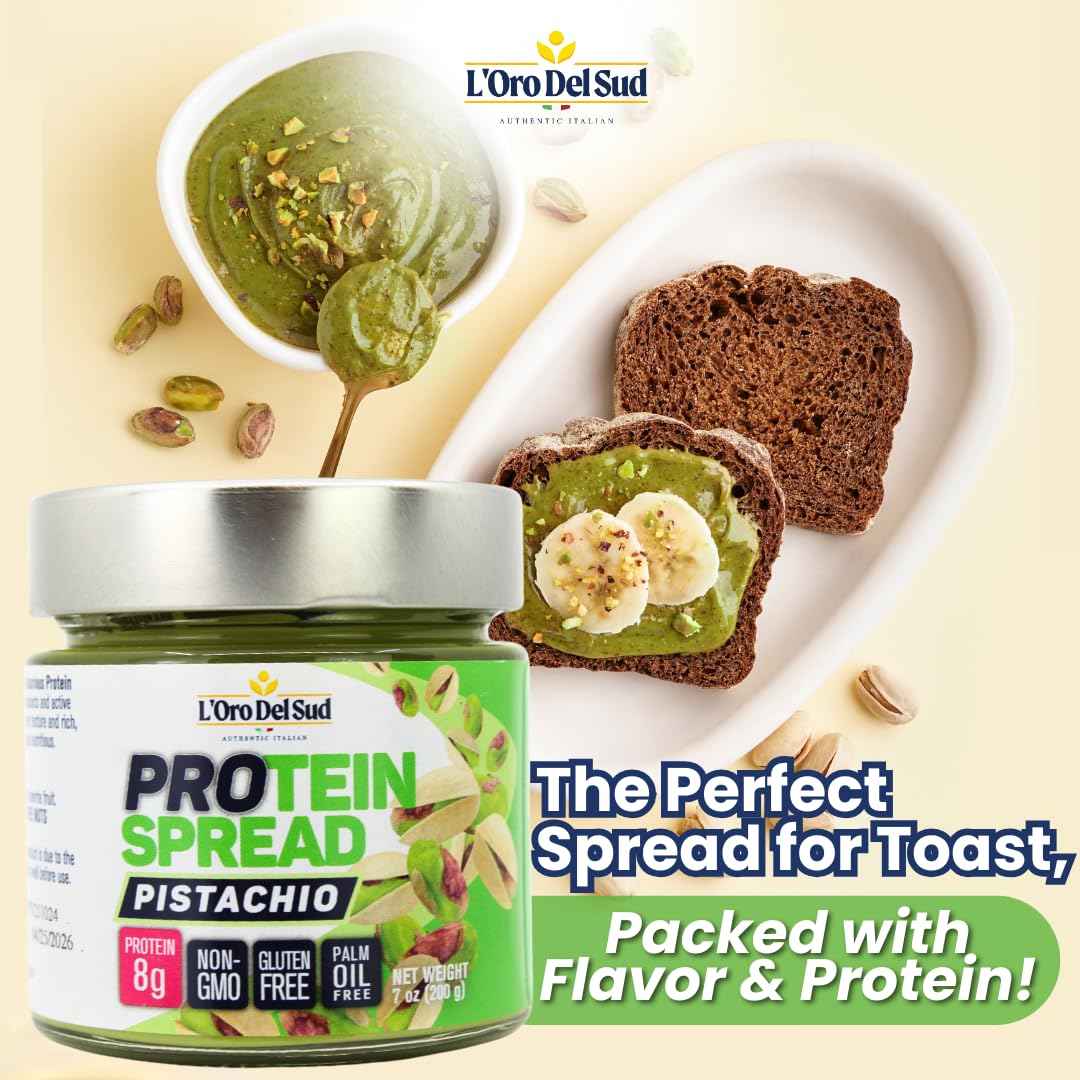 LOro Del Sud, Pistachio Protein Butter Spread, 7oz (200g)