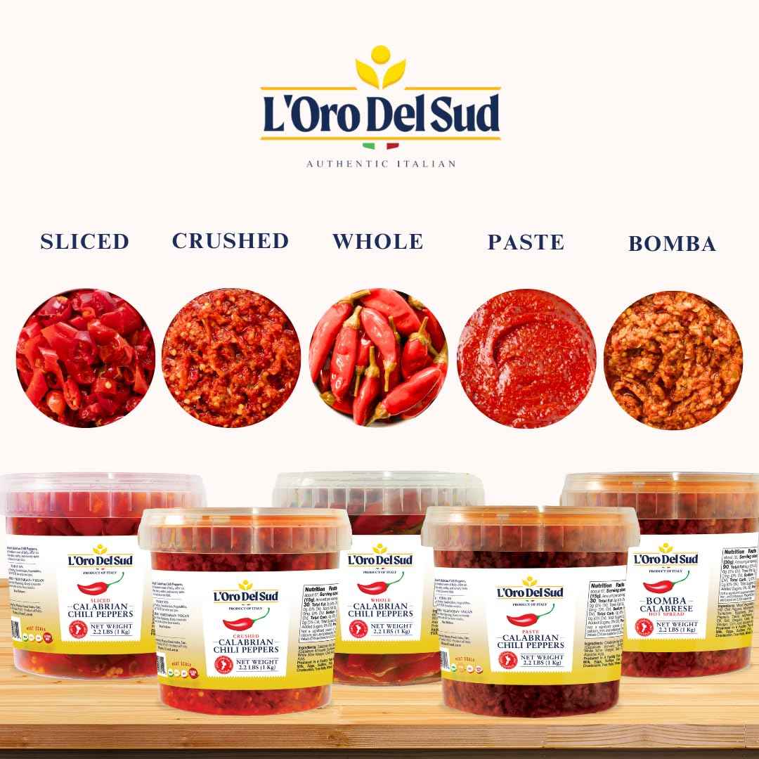 L’Oro Del Sud, Calabrian Bomba Hot Pepper Sauce, 2.2 lb (1 kg)