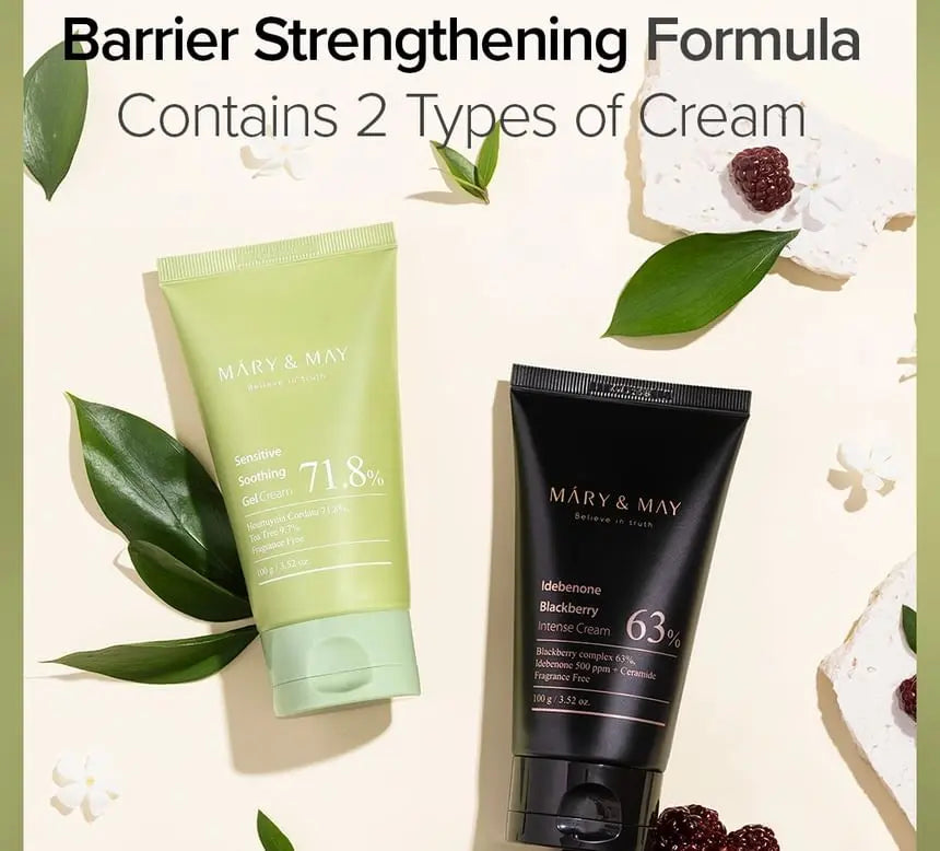 Mary & May Soothing Gel Cream + Idebenone Blackberry Cream Duo Set
