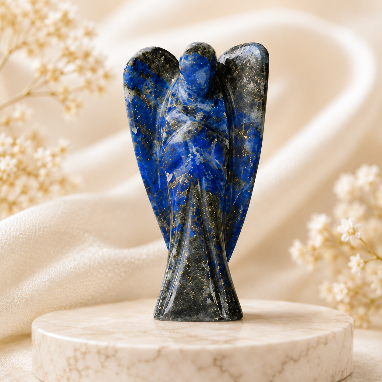 Lapis Lazuli Crystal Angel Pocket Guardian DestGlow