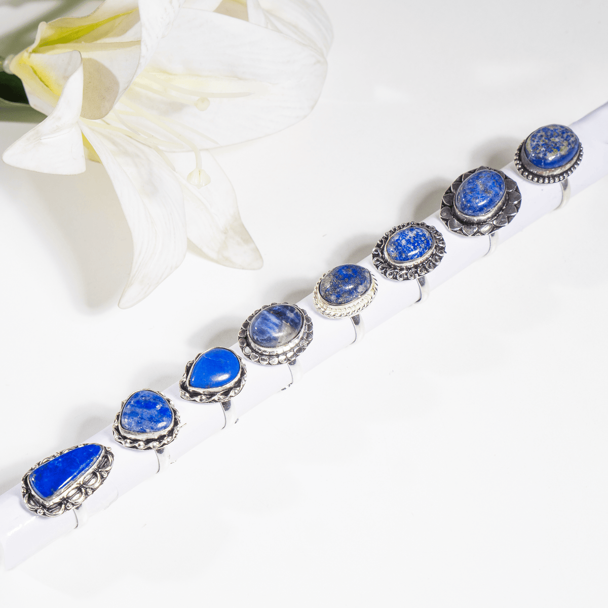 Lapis Lazuli rings – Gemstone rings Natural Crystal Healing Jewelry Collection DestGlow