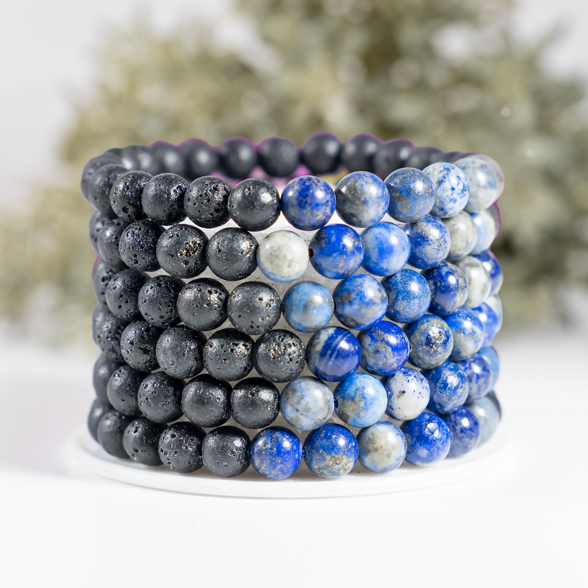 Lava Diffuser Bracelet, Lava with Lapis Lazuli Beads Diffuser Jewelry, Aromatherapy, Essential Oil Bracelet, Spiritual Gift, Yoga Gift for Her DestGlow