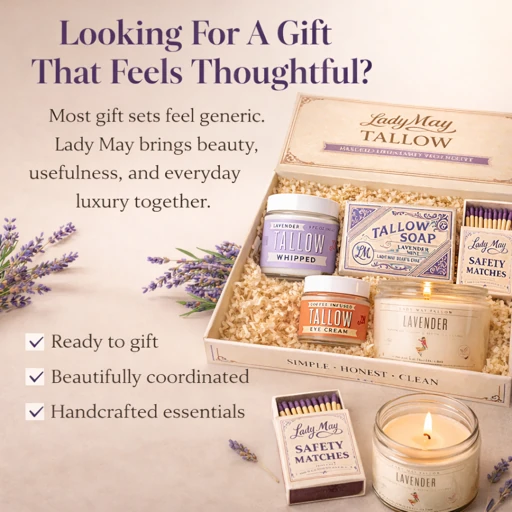 Lavender Tallow Gift Set - Premium Relaxation Bundle | Skincare, Candle & Soap by Lady May Tallow