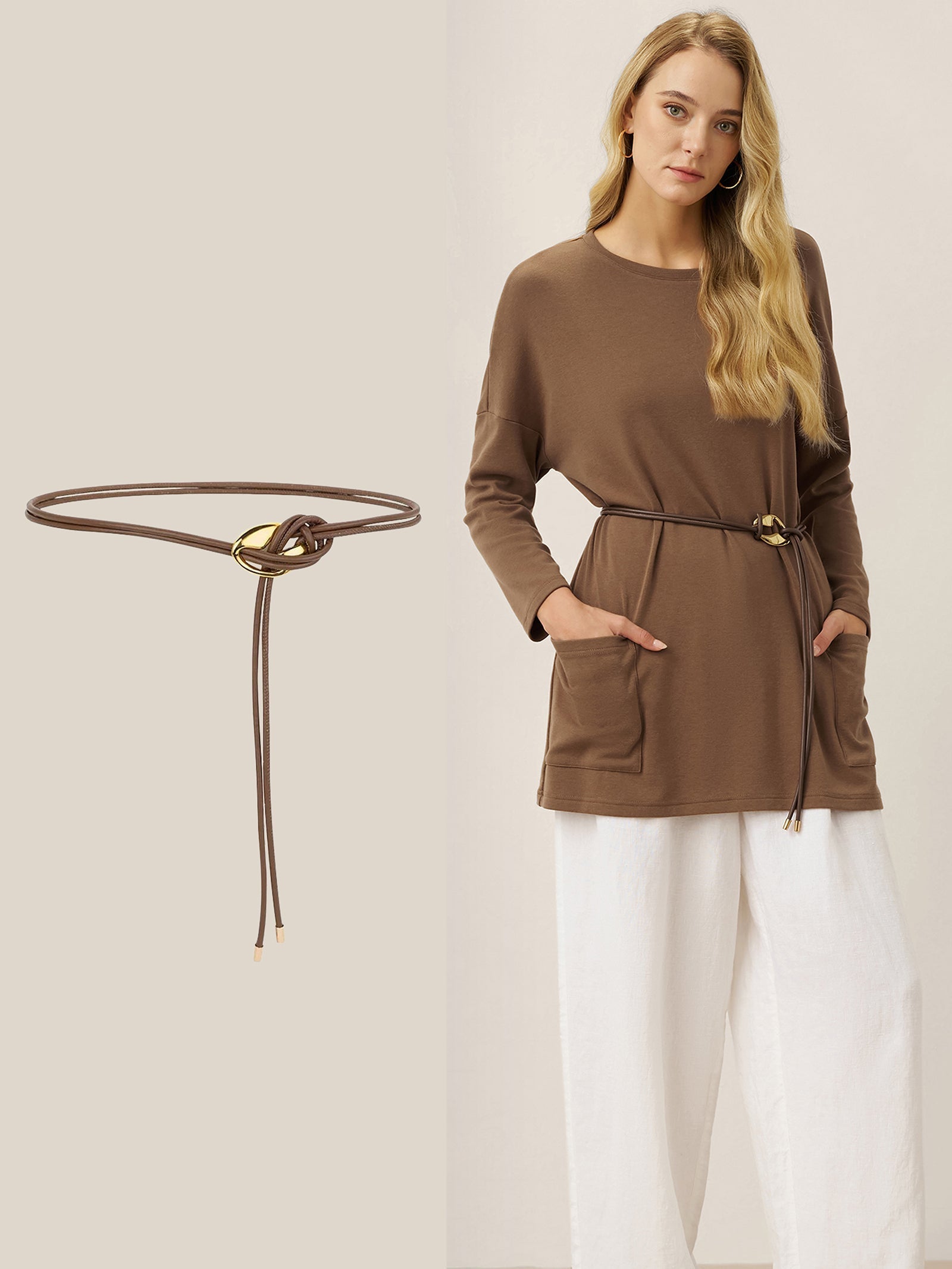 Lenzing Tencel Modal® Long Drop Shoulder Stretch Pullover Top with Patch Pockets DestGlow