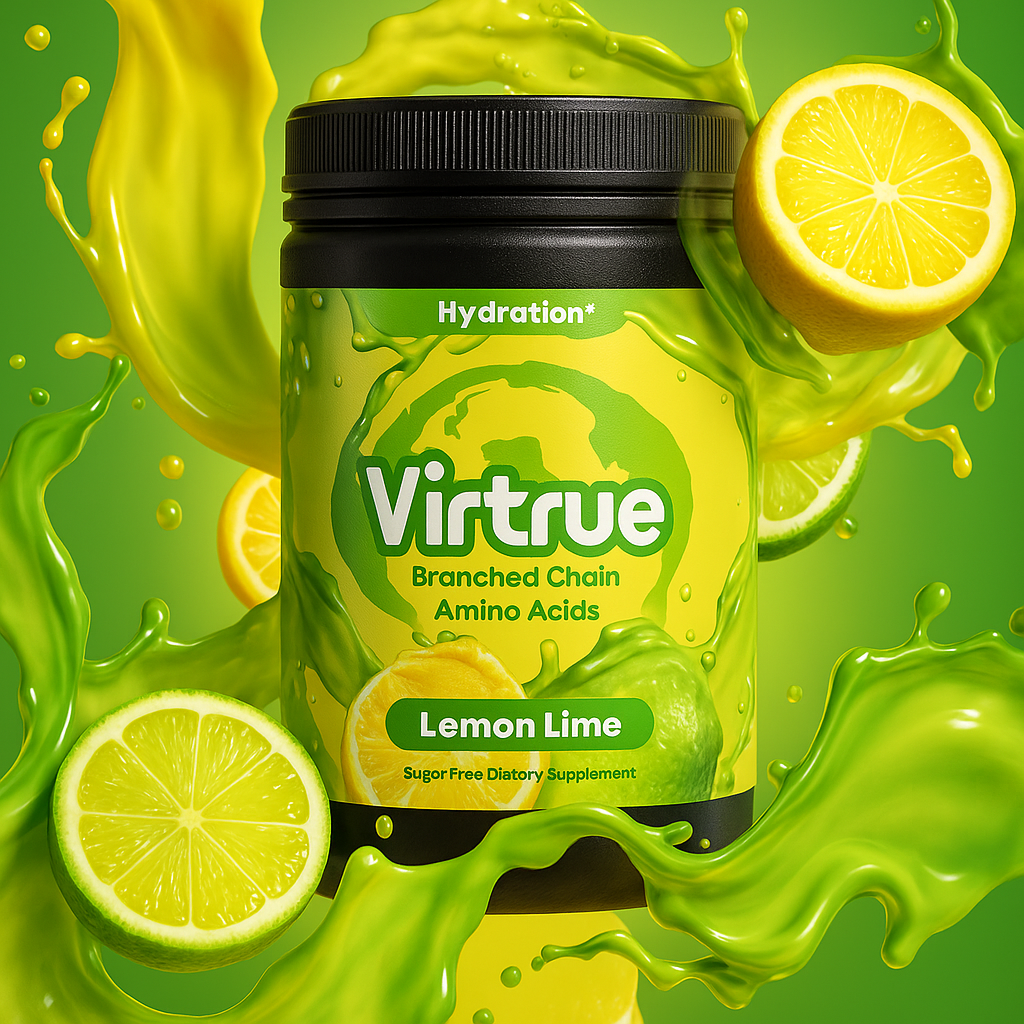 Lemon Lime BCAA + Electrolyte Powder | Hydration & Recovery | Made in USA by Virtrue