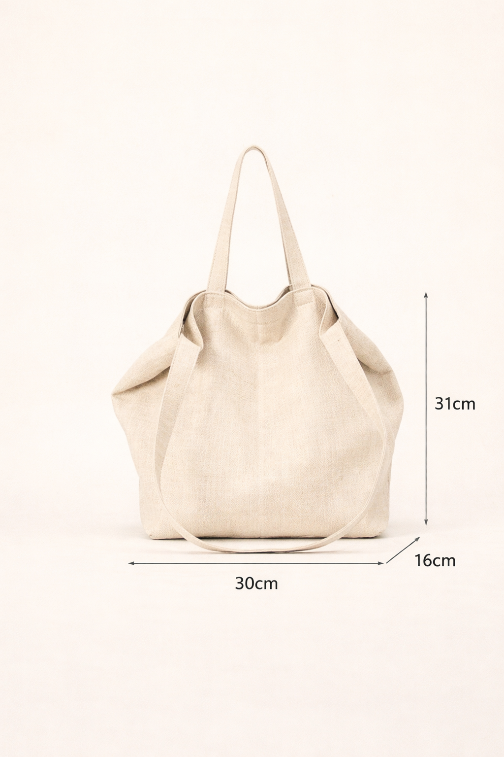 Lightweight Ramie Canvas Large Tote Bag DestGlow