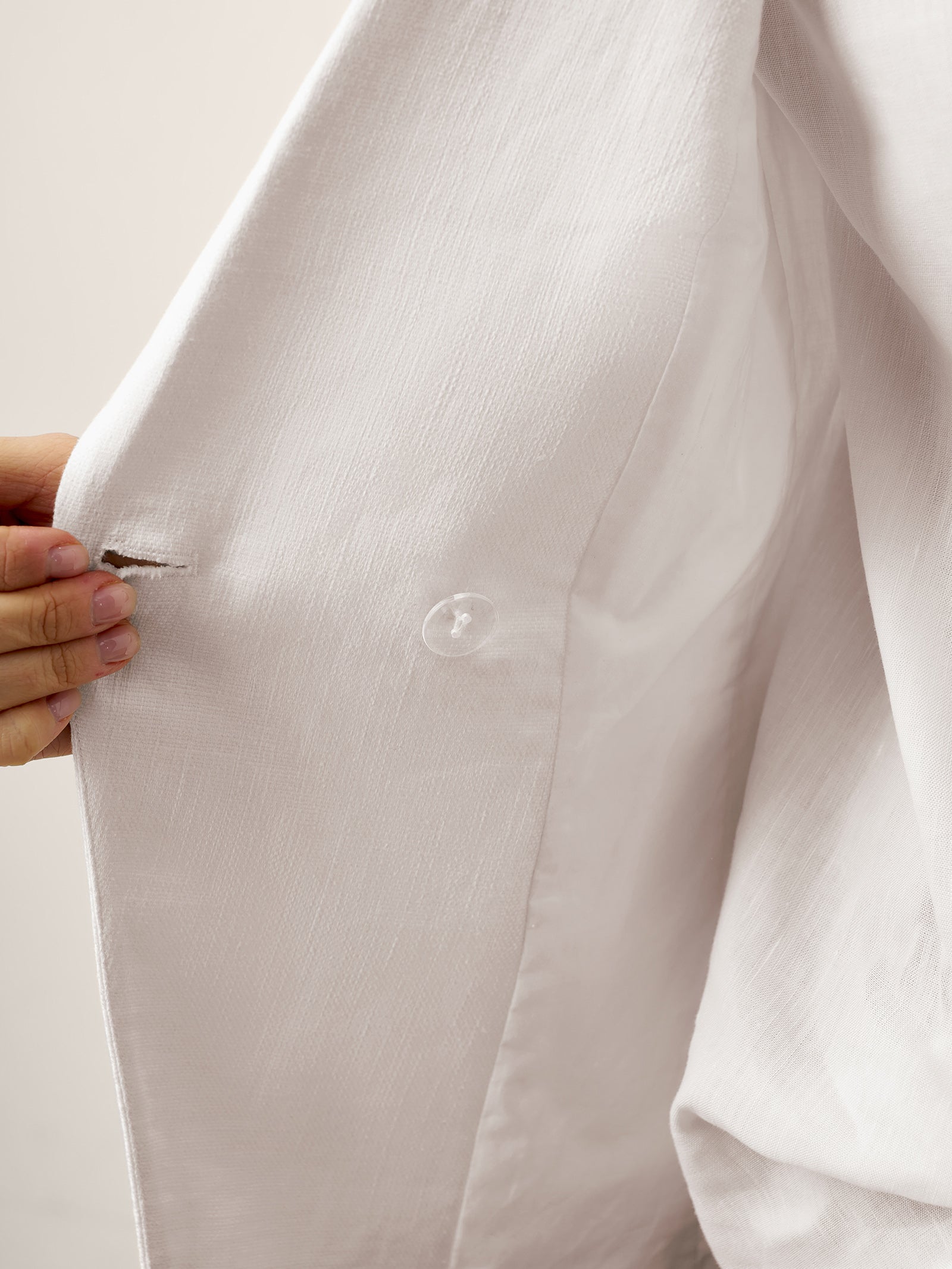 Linen Peak Lapel Crossover Blazer IRIS DestGlow