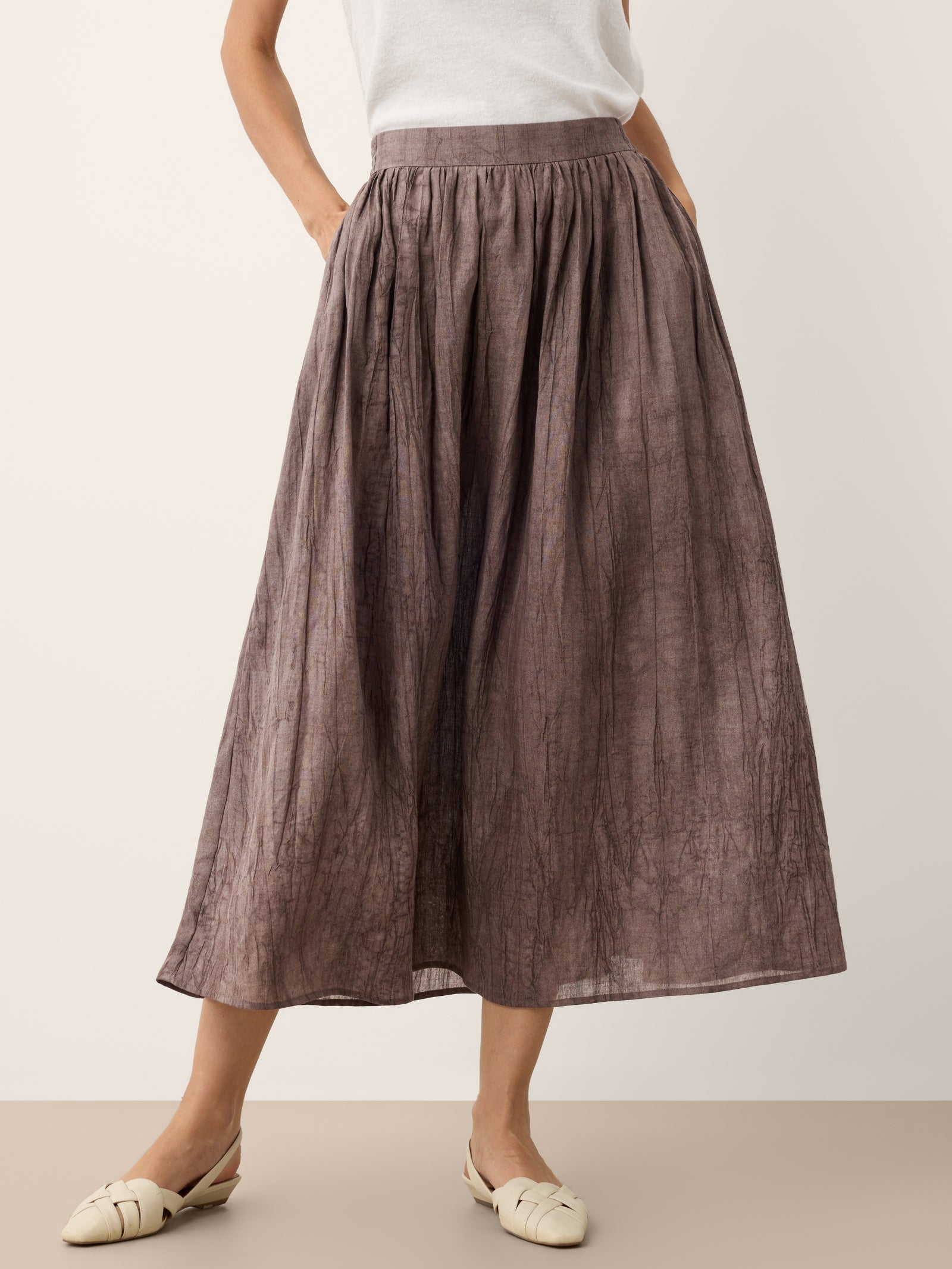 Lyocell Textured Pleated Waist Skirt ROSAMUND DestGlow