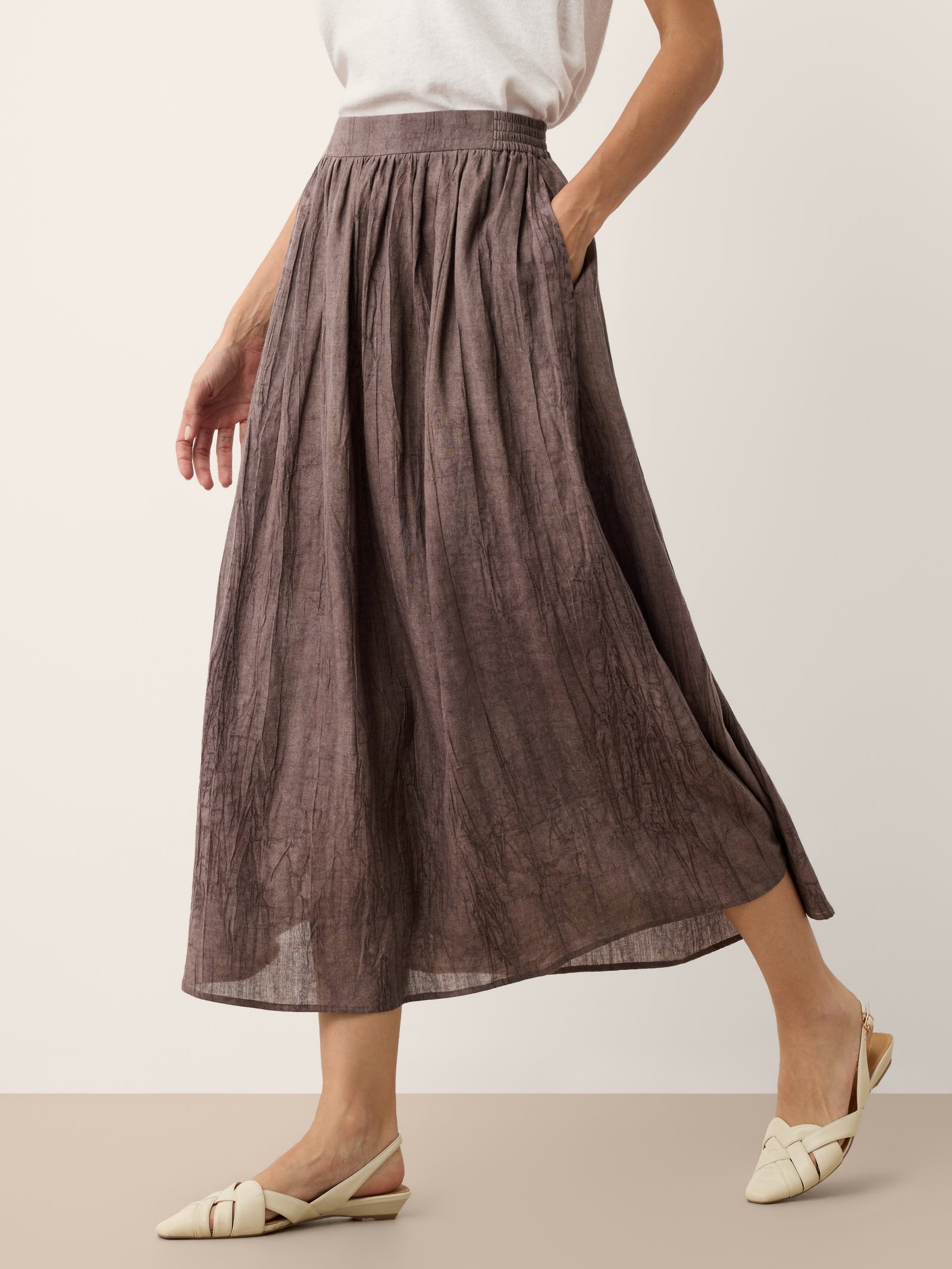 Lyocell Textured Pleated Waist Skirt ROSAMUND DestGlow