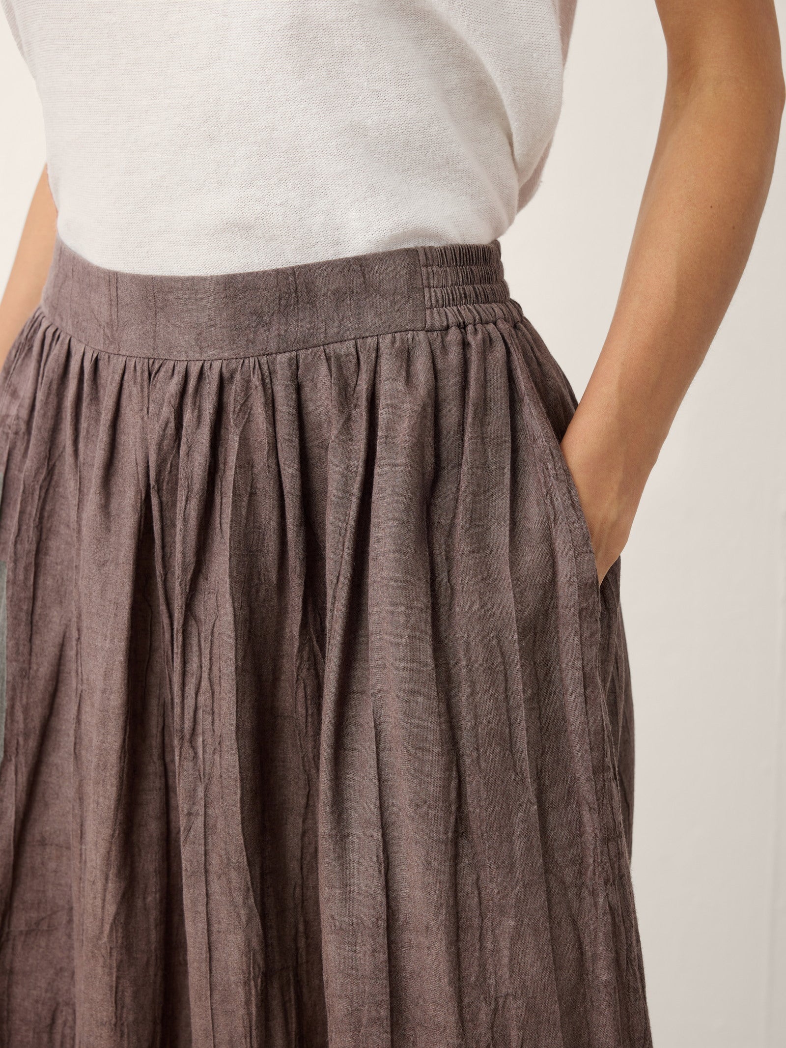 Lyocell Textured Pleated Waist Skirt ROSAMUND DestGlow