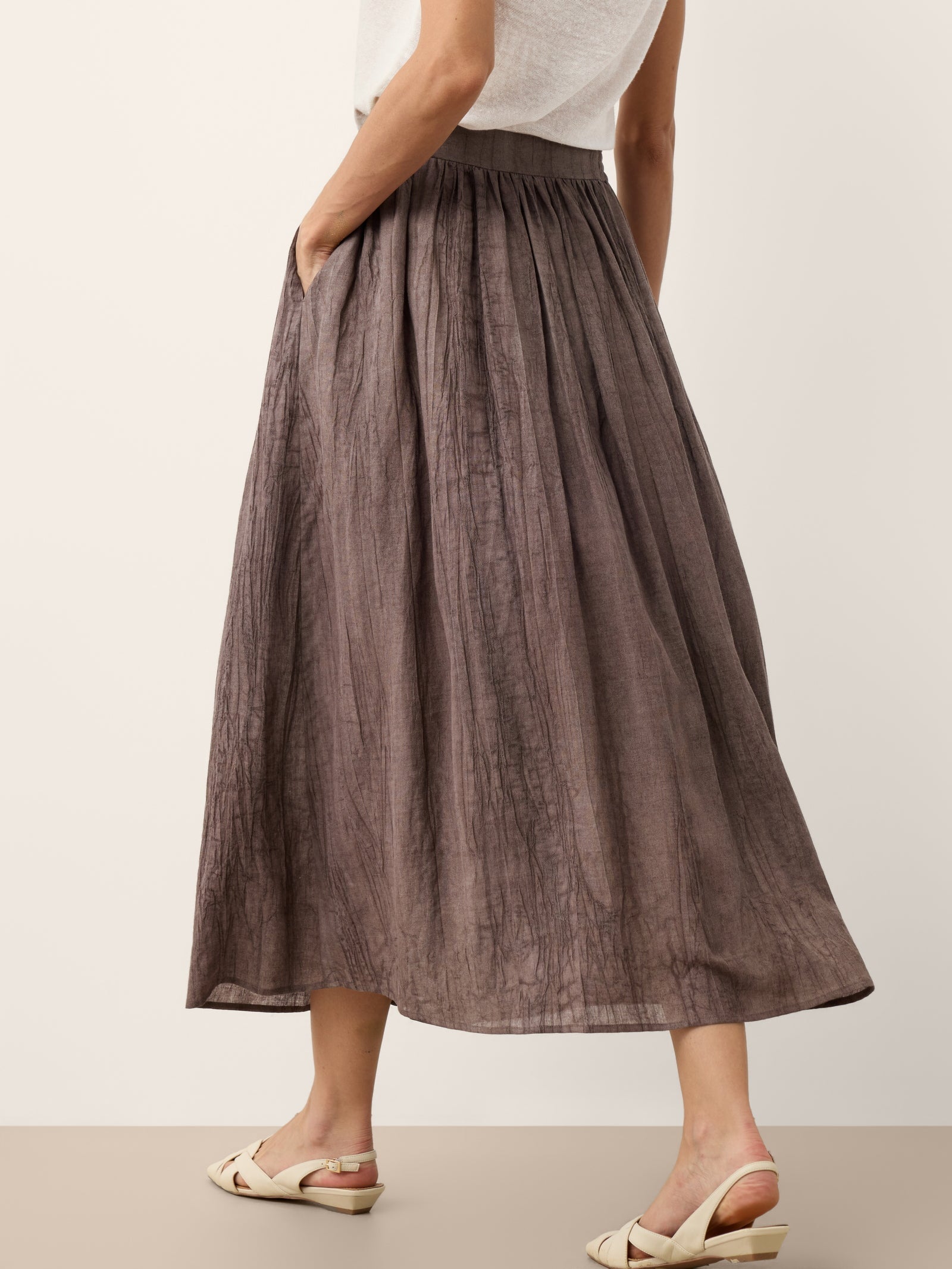 Lyocell Textured Pleated Waist Skirt ROSAMUND DestGlow