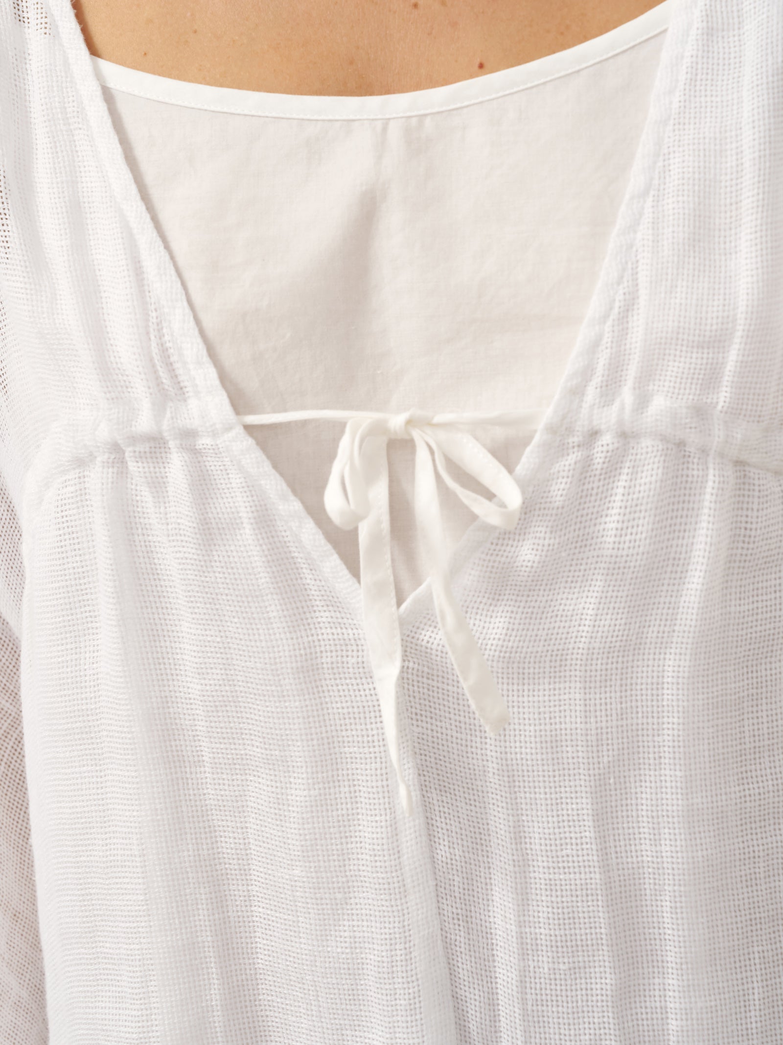 Linen V-Neck Cover-Up and Slip Dress Set CASS by LINTICO