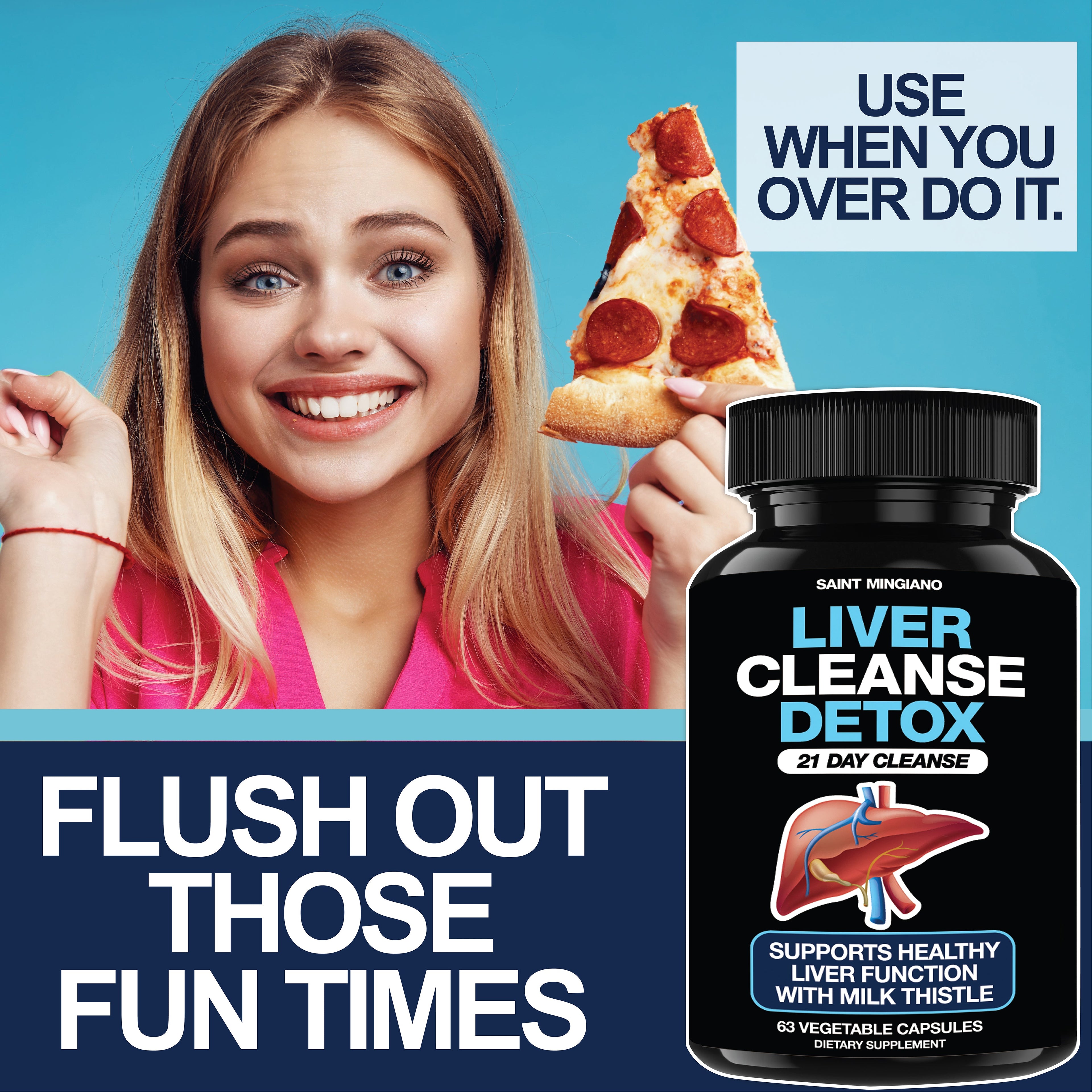 Liver Cleanse Detox & Repair - 21 Day Cleanse - Natural Liver Support Supplement with Milk Thistle by Saint Mingiano - Supplements & Wellness Dedicated to Holistic Health