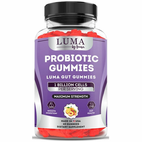 Luma Gut Gummies - Probiotic Gummies for Digestive Health, Gas & Bloating Relief