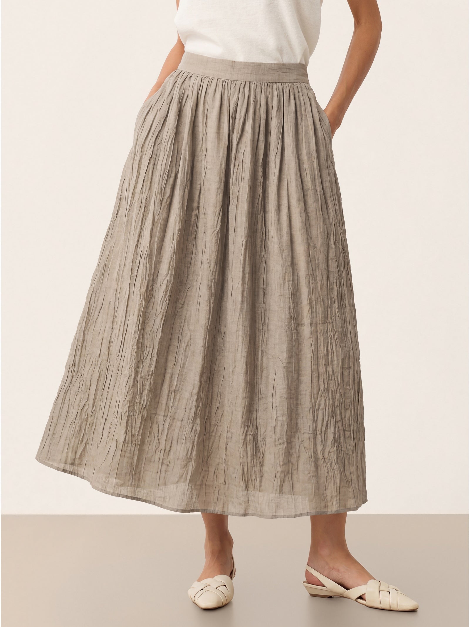 Lyocell Textured Pleated Waist Skirt ROSAMUND DestGlow