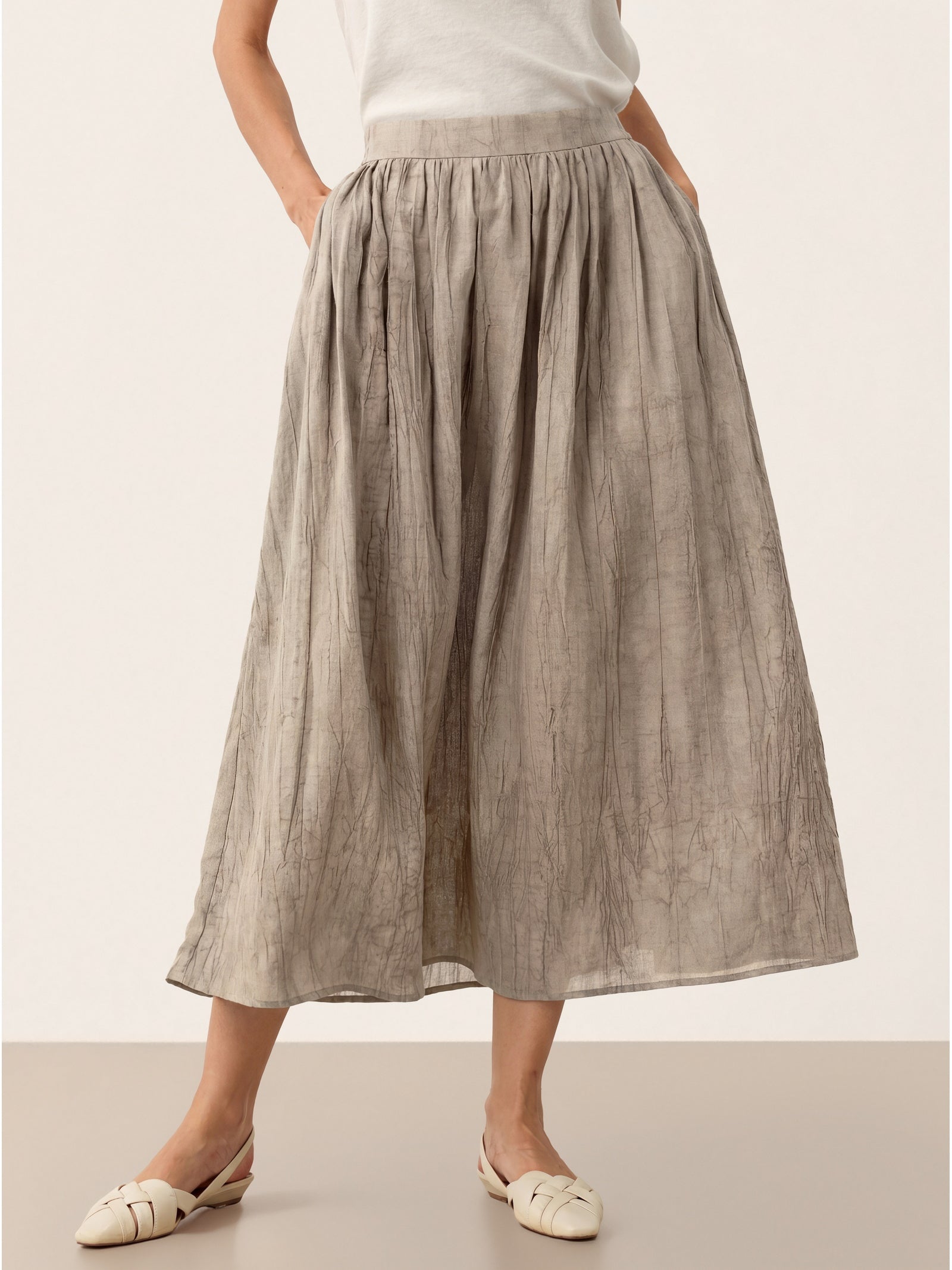Lyocell Textured Pleated Waist Skirt ROSAMUND DestGlow
