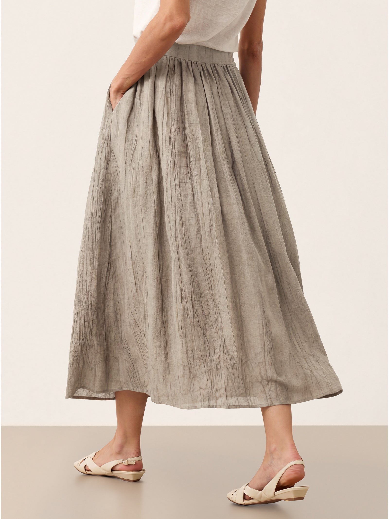 Lyocell Textured Pleated Waist Skirt ROSAMUND DestGlow